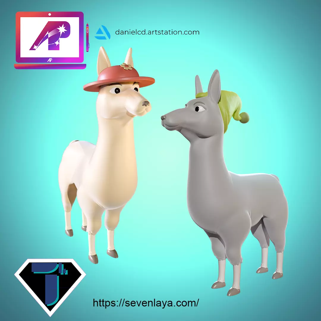 Llamas with Hats 3D print model