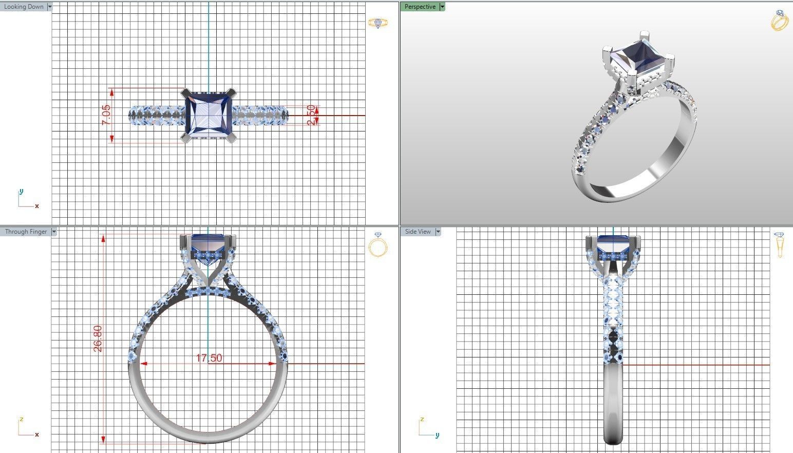 Diamond Ring 3D print model_19