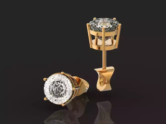 stud earrings with a large stone for five prongs 1102