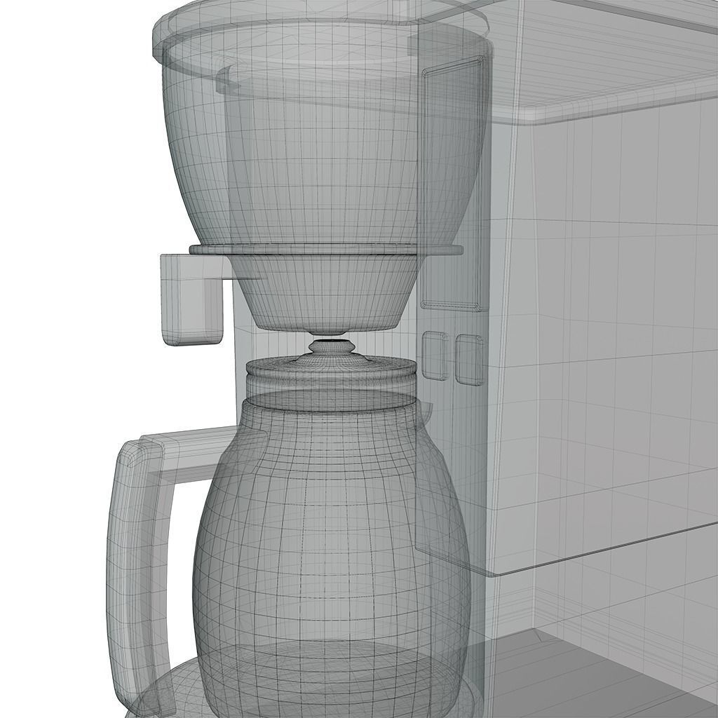 Coffee Maker Low-poly 3D model_11