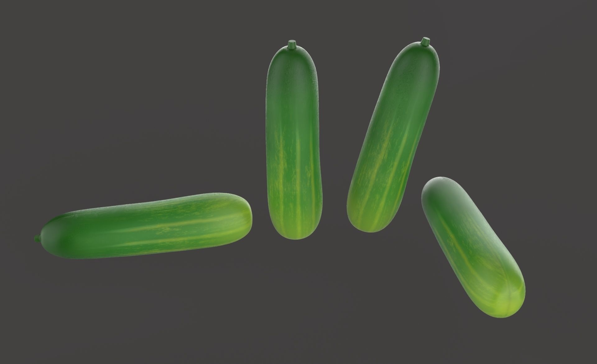 Prop29 Cucumber Fruit Low-poly 3D model_9
