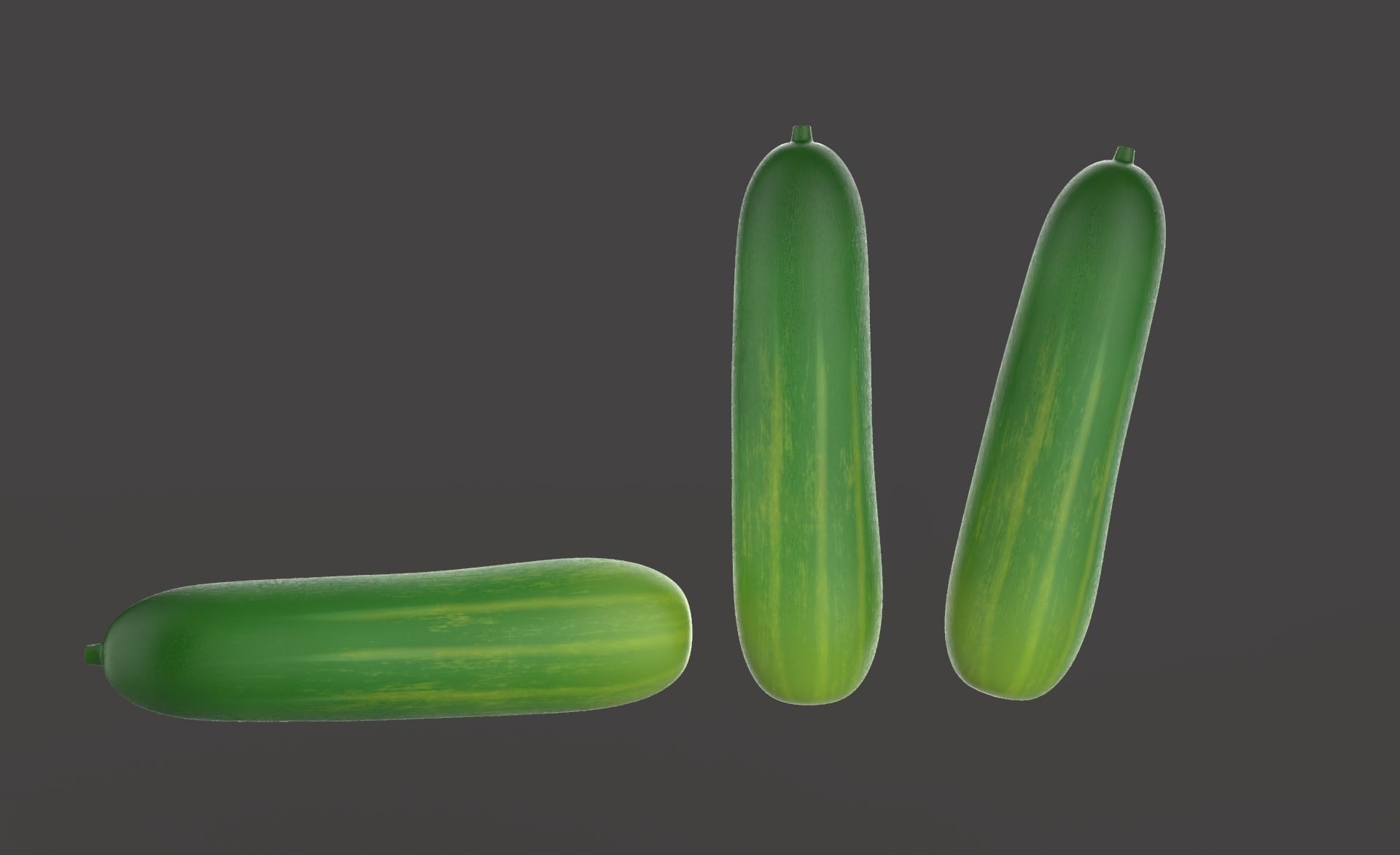 Prop29 Cucumber Fruit Low-poly 3D model_8