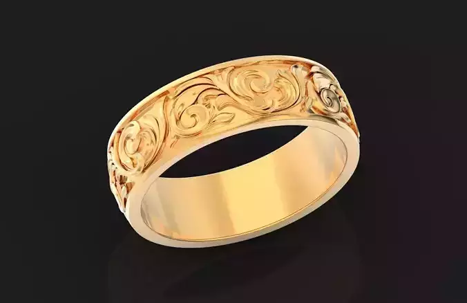 wedding ring with a pattern 1110 3D print model