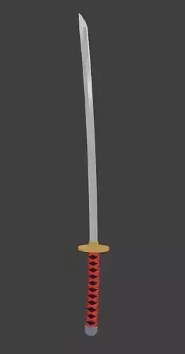Low Poly Katana - Japanese Samurai Sword