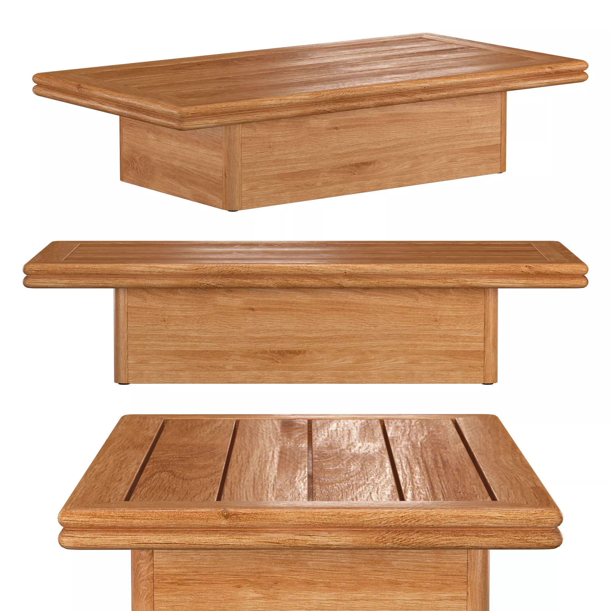 BONDI TEAK RECTANGULAR COFFEE TABLE 3D model_0