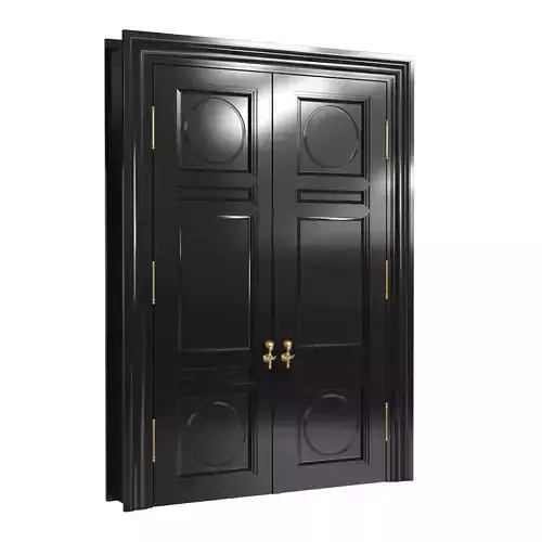 Custom made black lacquer classic double door 