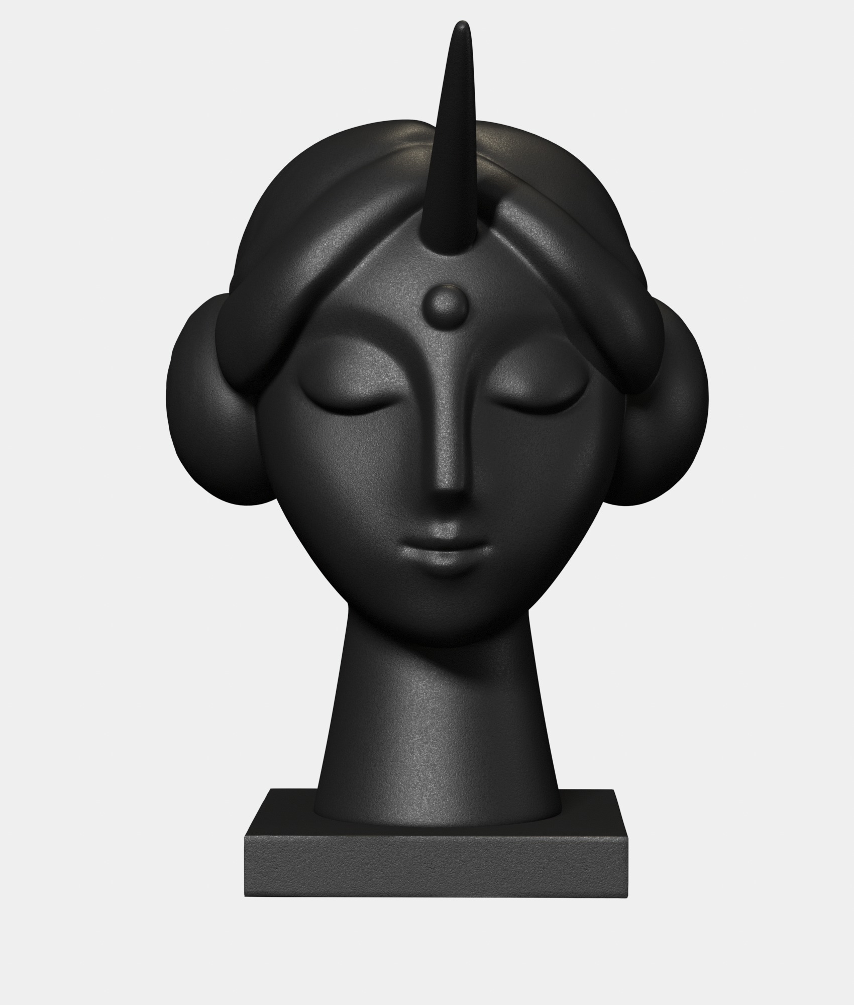 womans head statue 3D model_1