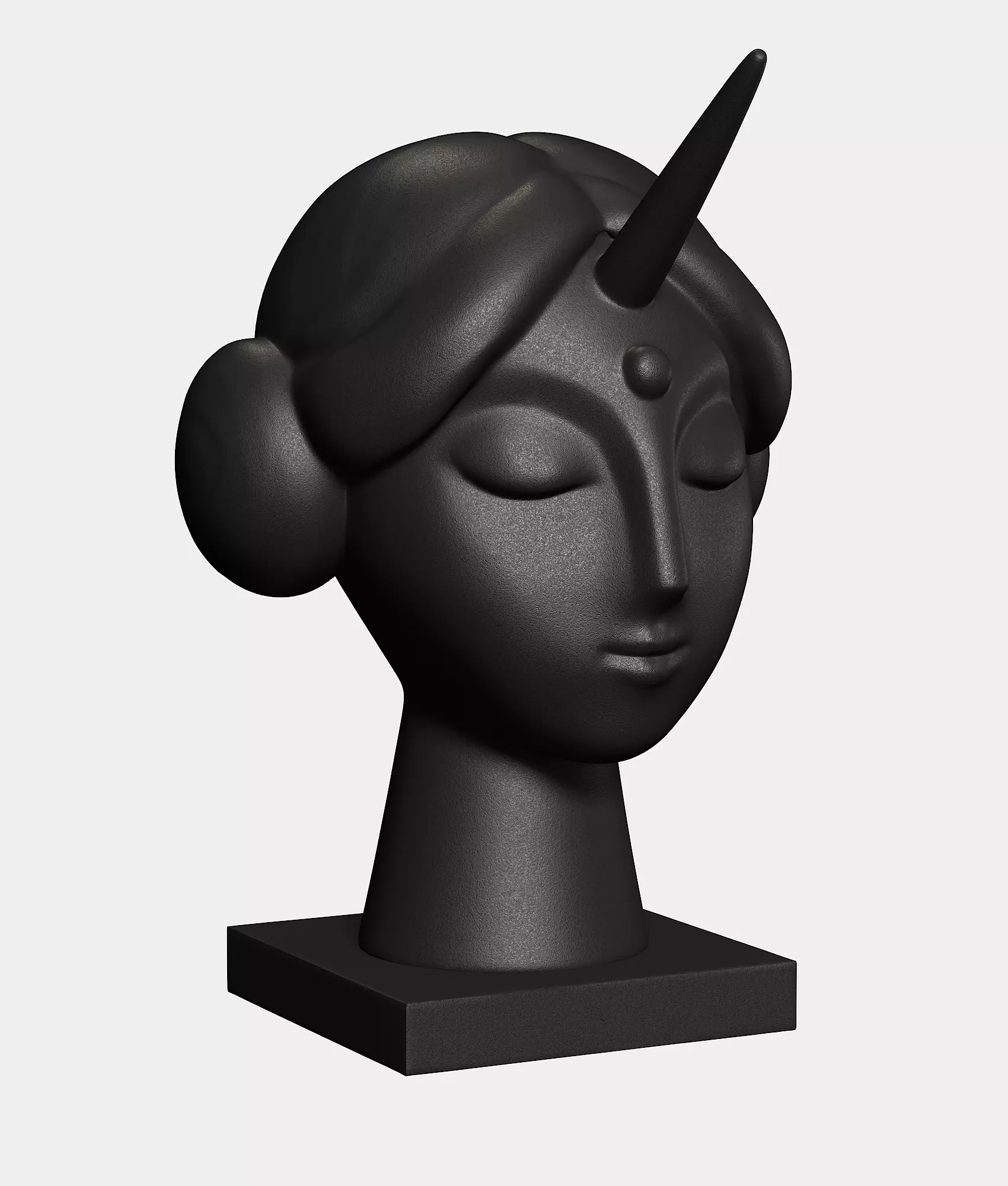 womans head statue 3D model_0