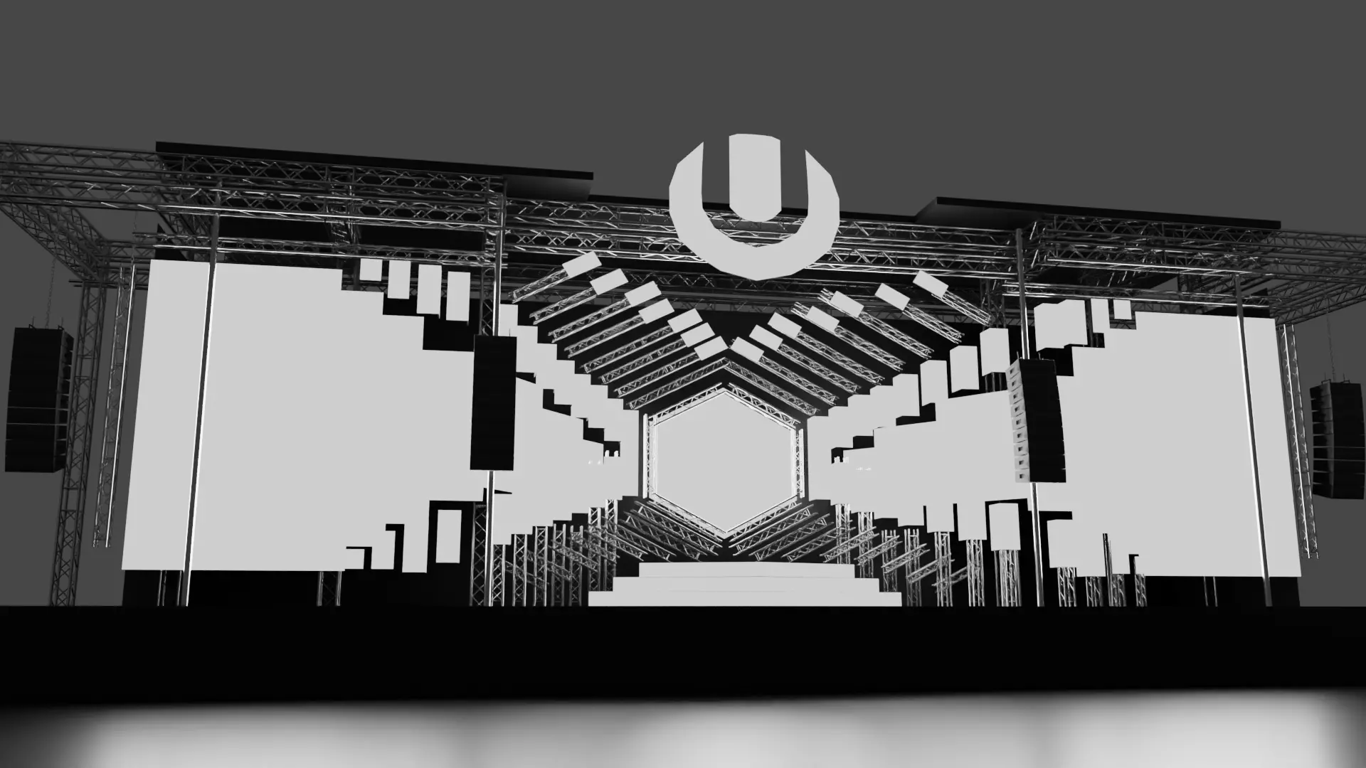 Ultra Music Festival 2018 Mainstage Ready For Mapping  3D model_0