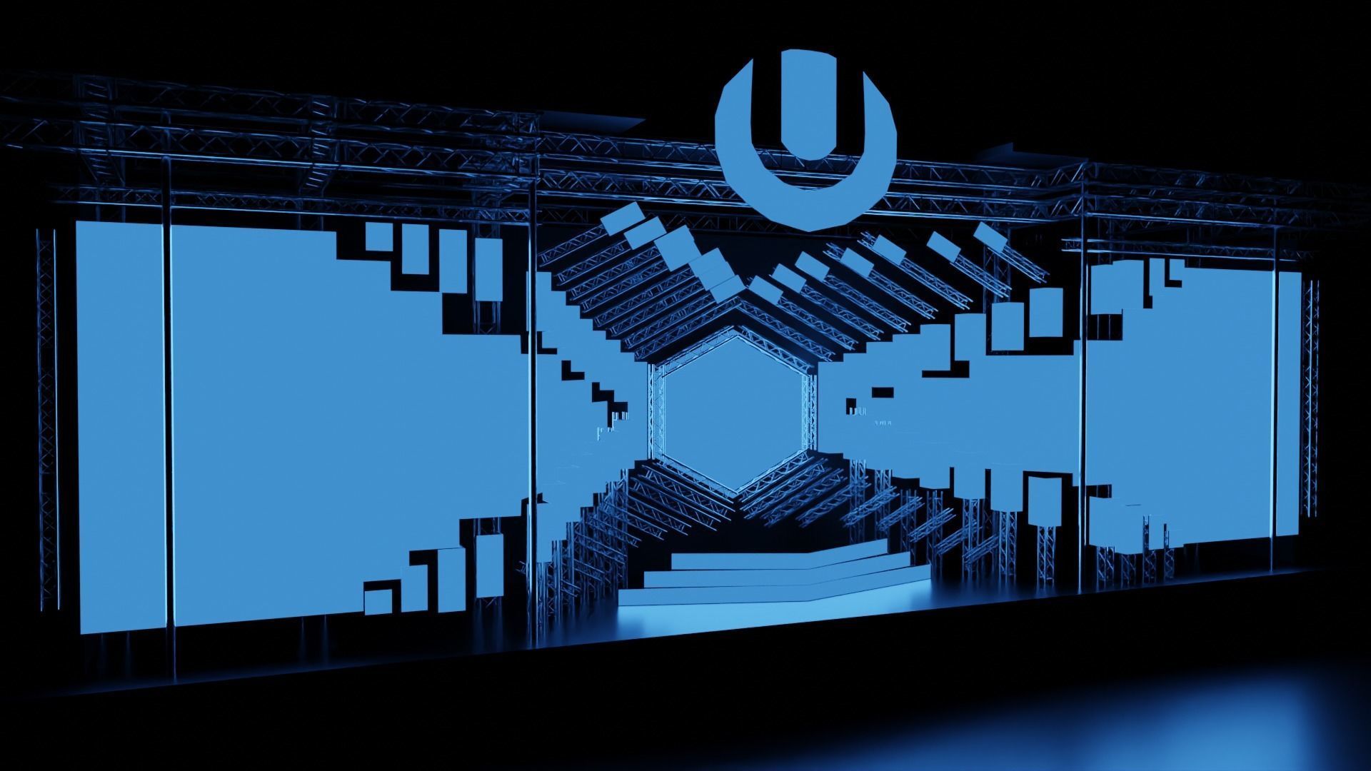 Ultra Music Festival 2018 Mainstage Ready For Mapping  3D model_3