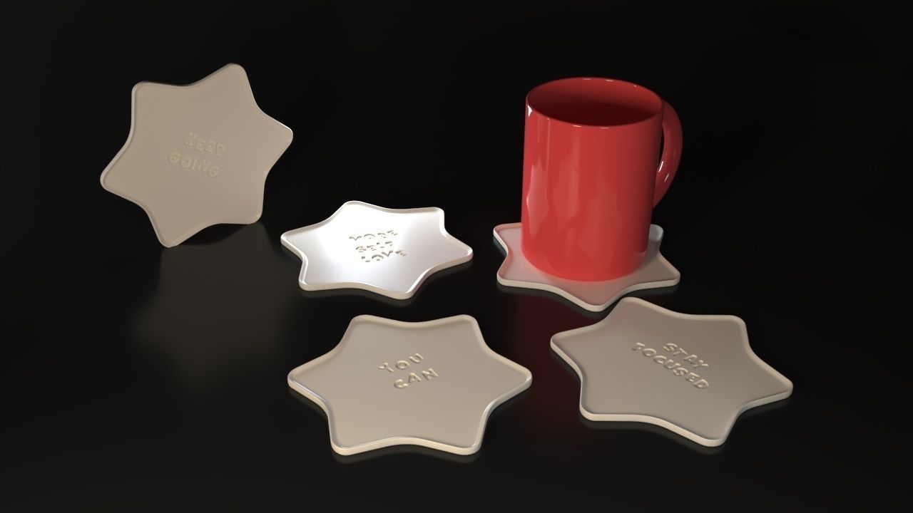 stars coasters 3D print model_1