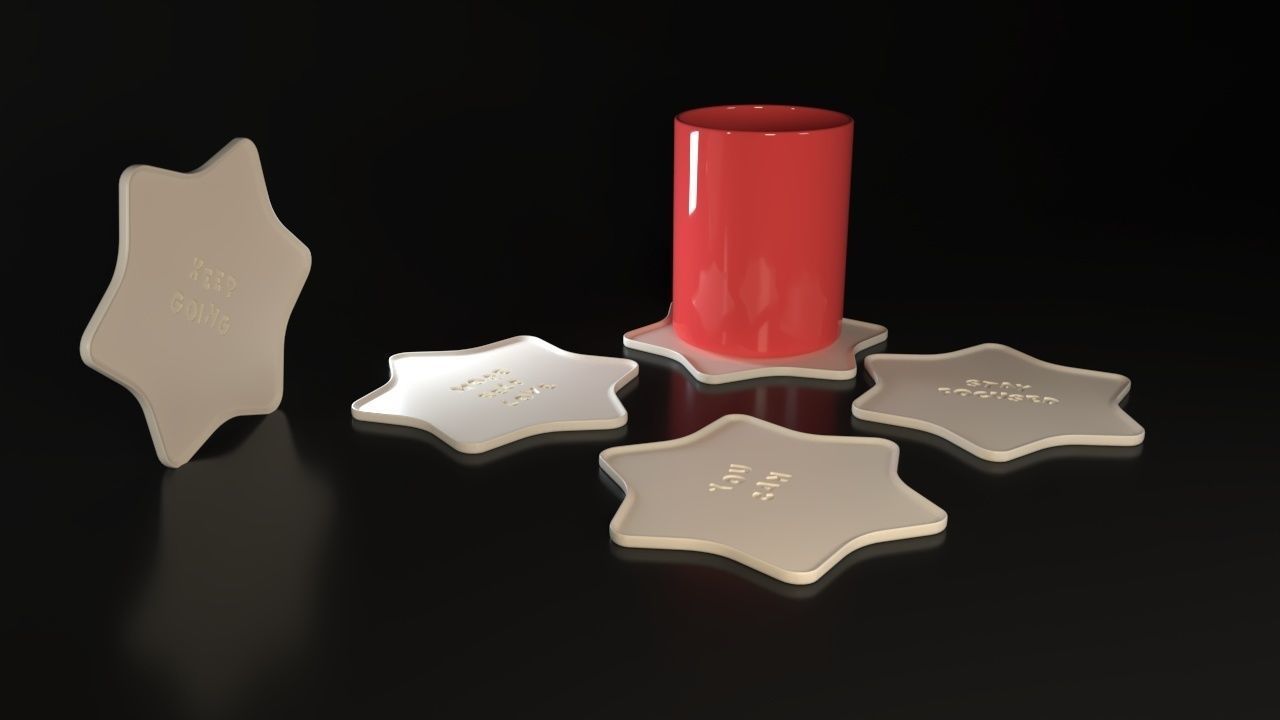 stars coasters 3D print model_2