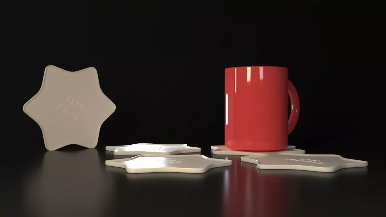 stars coasters 3D print model_0