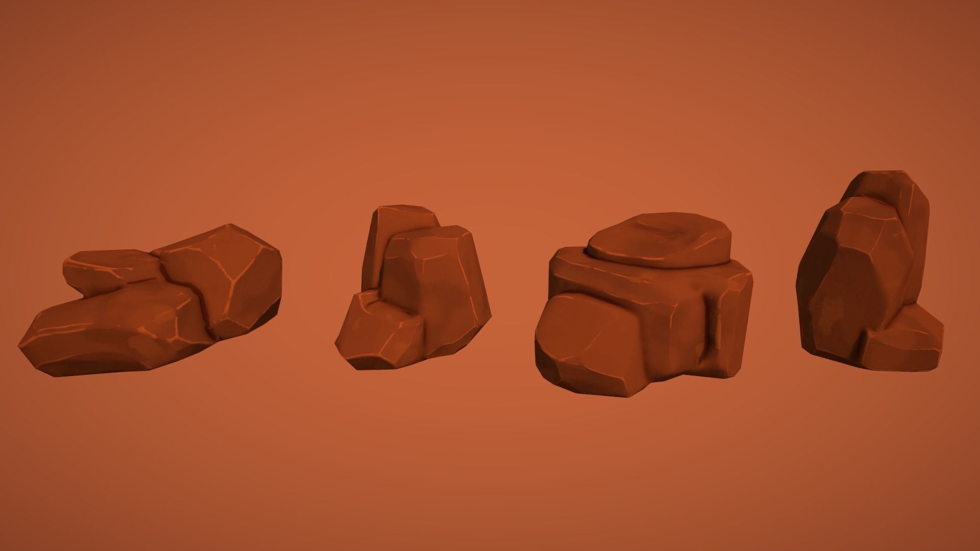 Adventurous - Rocks and Stones Low-poly 3D model_9