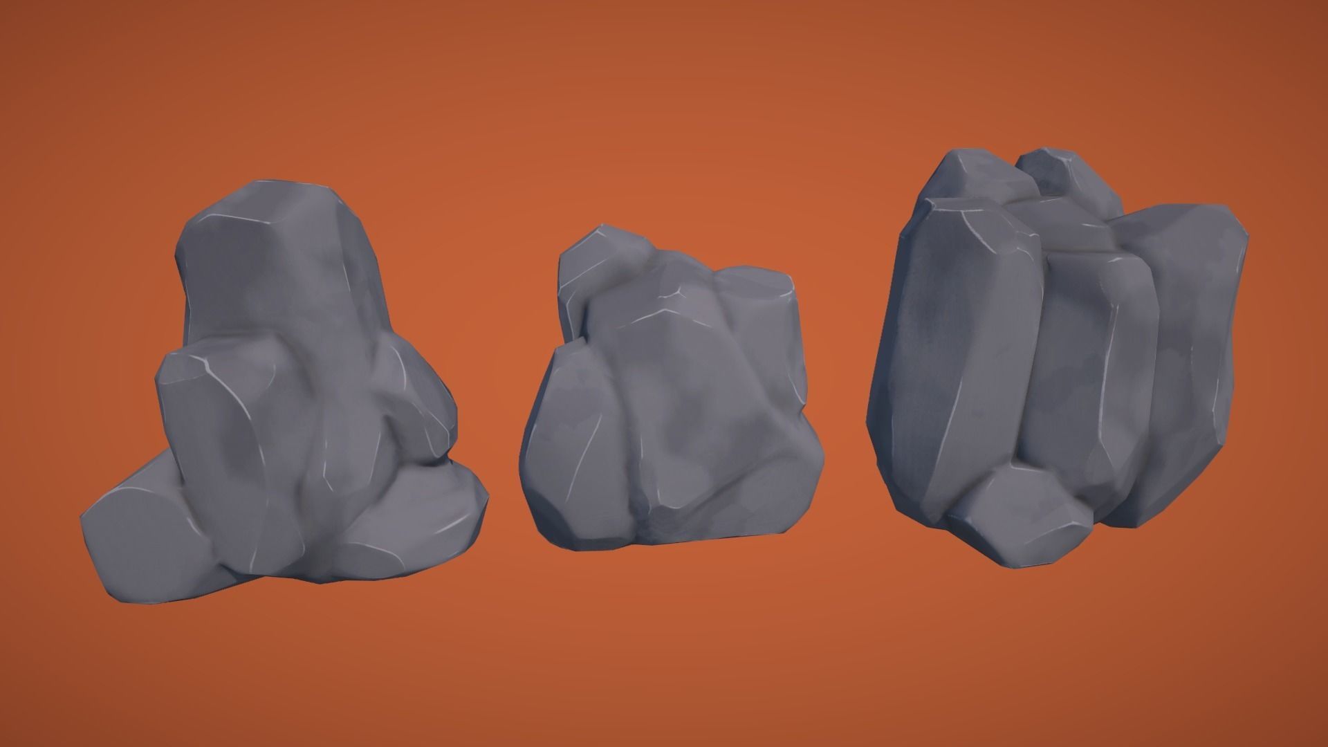 Adventurous - Rocks and Stones Low-poly 3D model_5