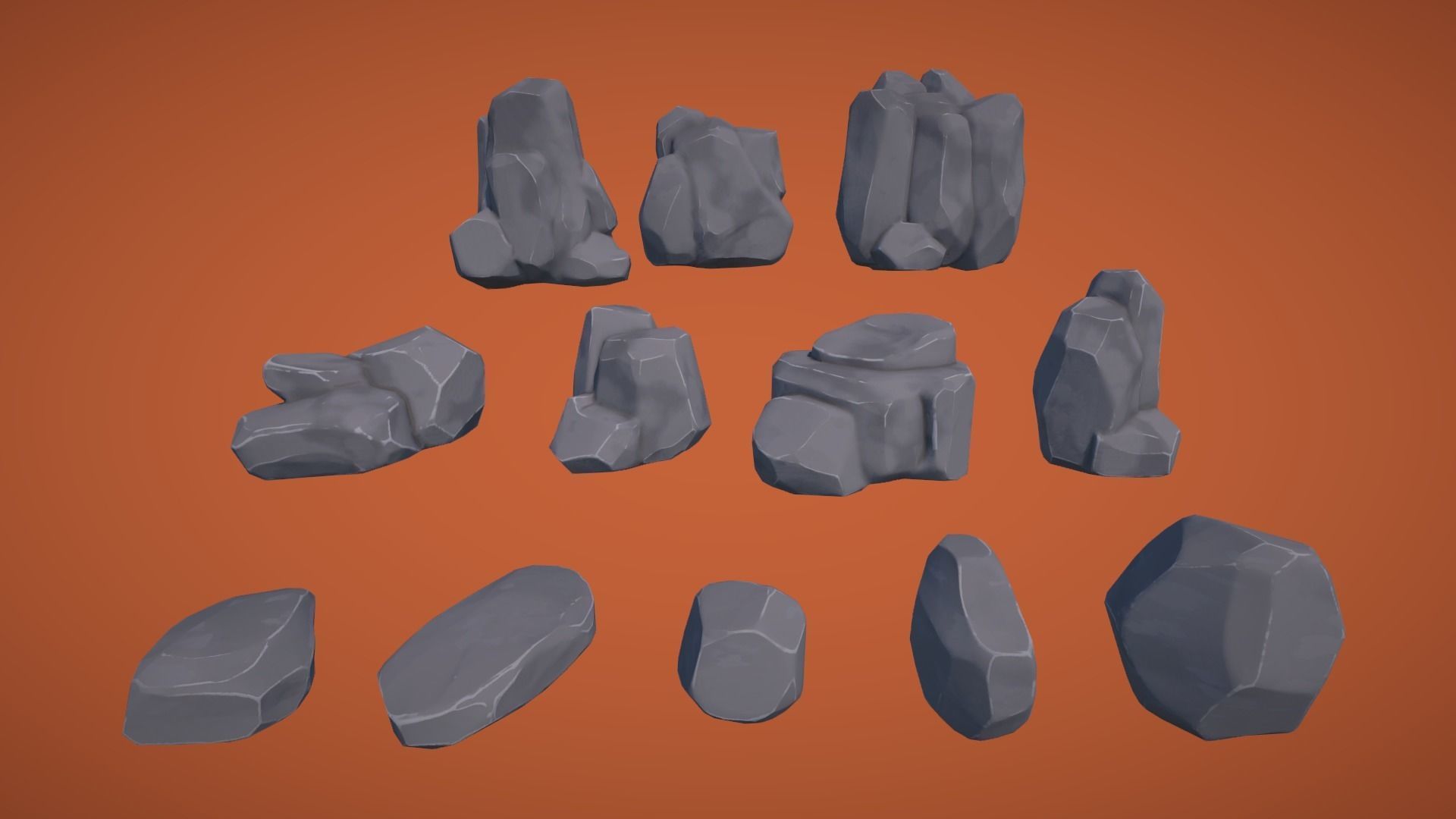 Adventurous - Rocks and Stones Low-poly 3D model_2