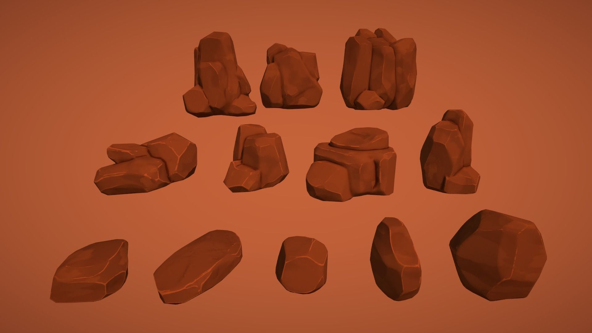 Adventurous - Rocks and Stones Low-poly 3D model_3