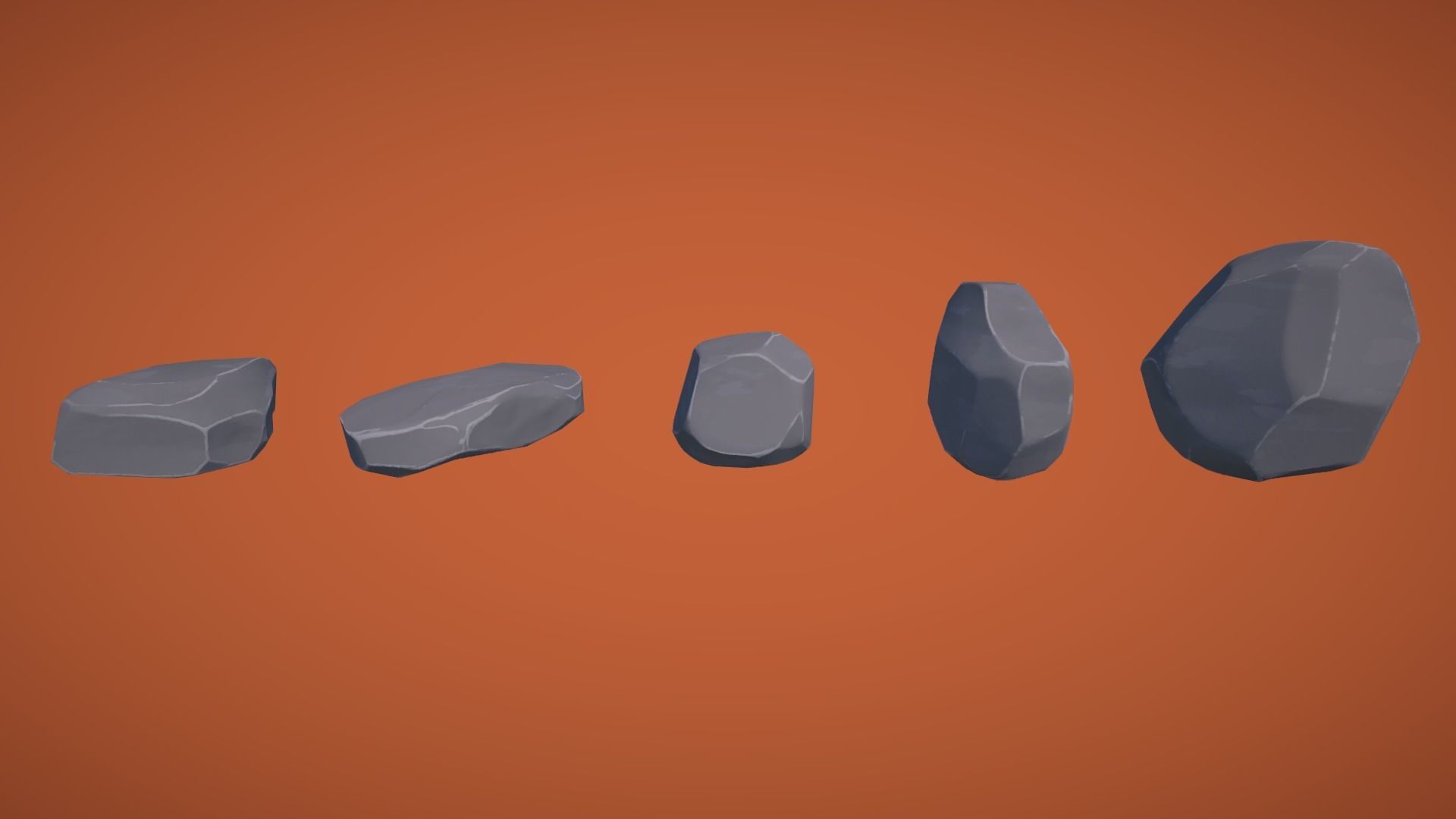 Adventurous - Rocks and Stones Low-poly 3D model_11