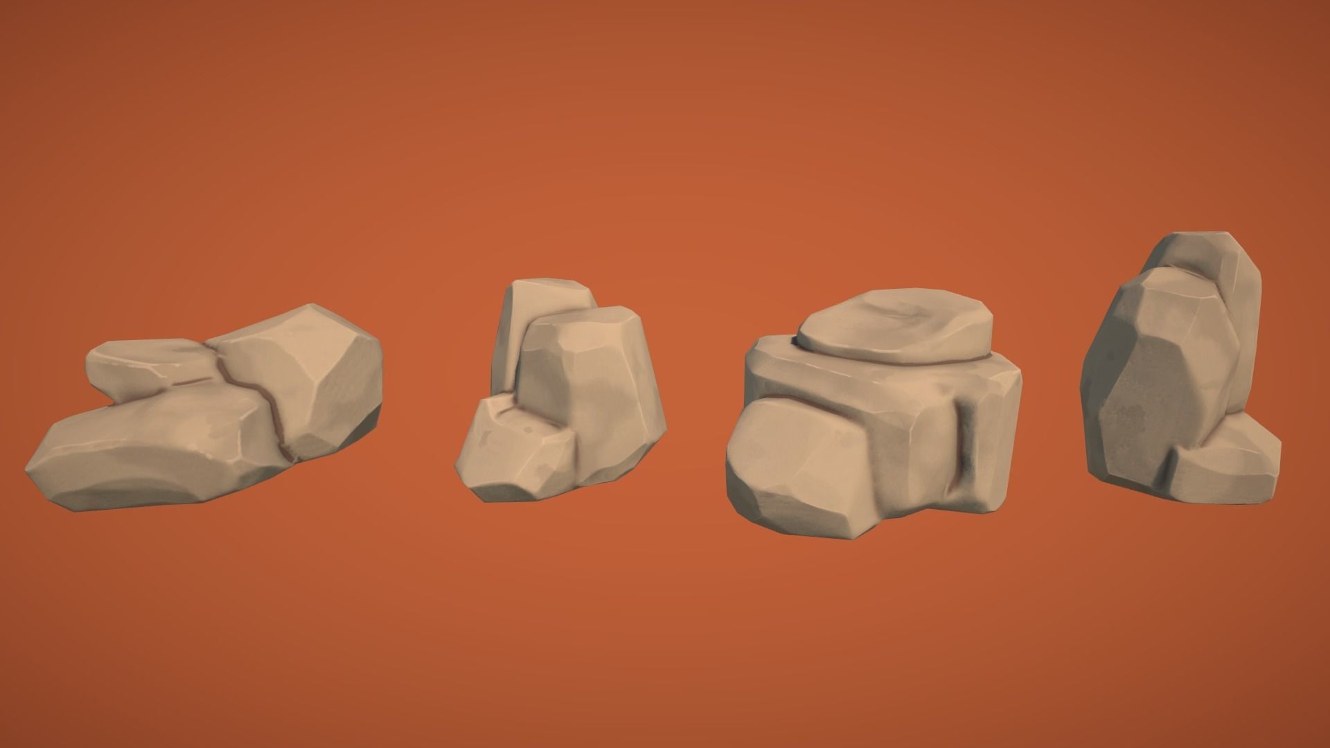 Adventurous - Rocks and Stones Low-poly 3D model_10