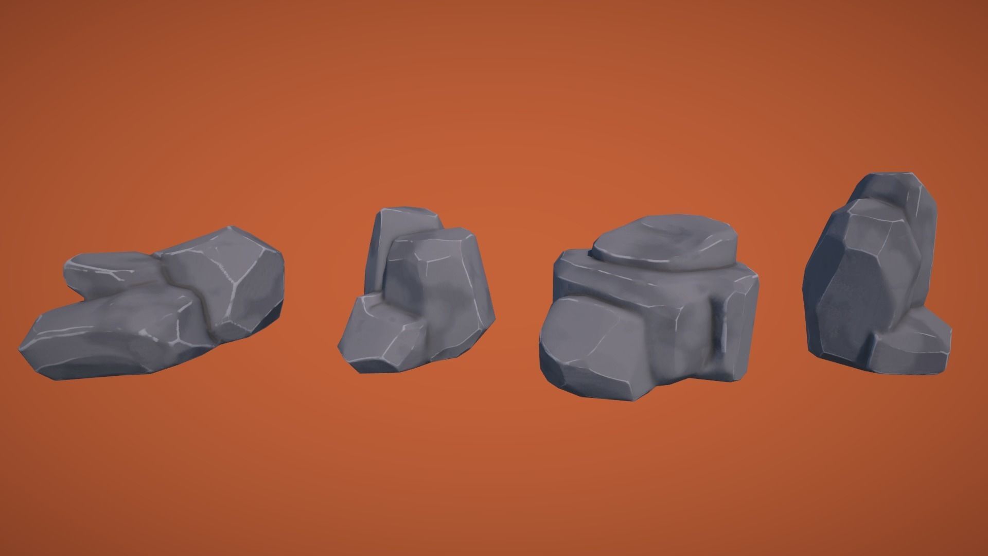 Adventurous - Rocks and Stones Low-poly 3D model_8