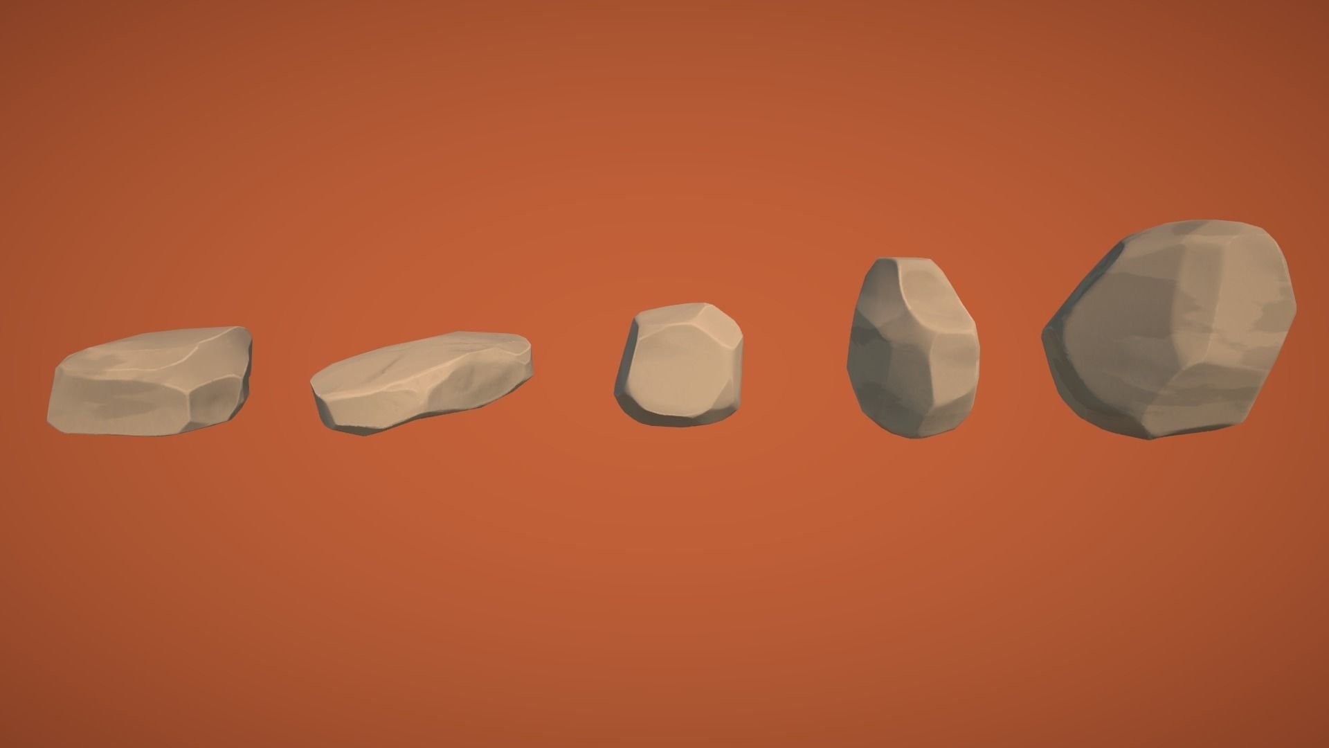 Adventurous - Rocks and Stones Low-poly 3D model_13