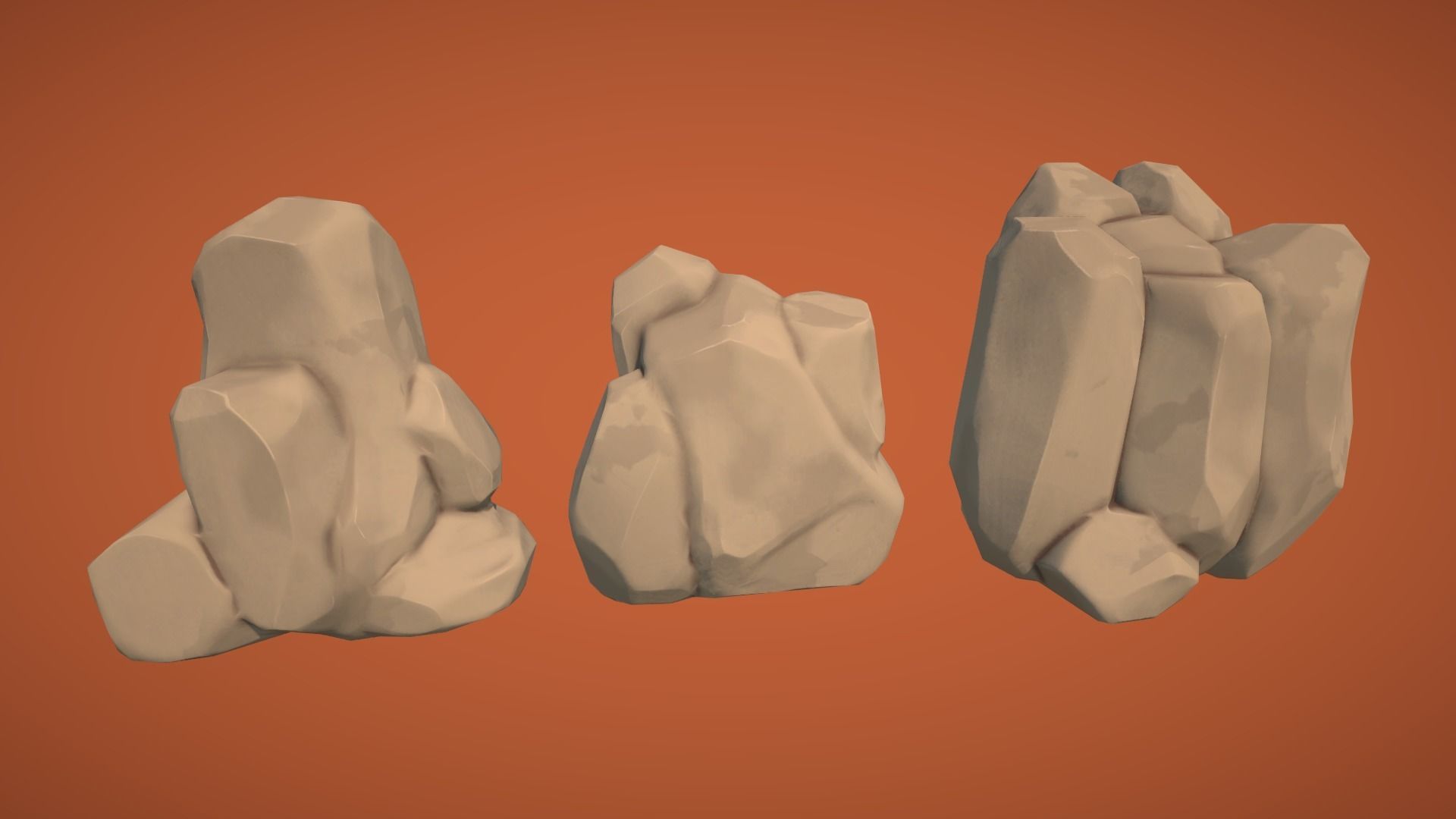 Adventurous - Rocks and Stones Low-poly 3D model_7
