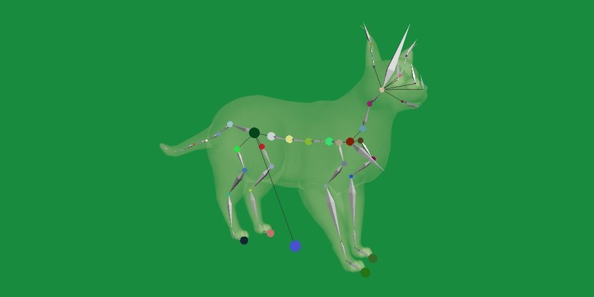 Caracal Wild Cat Low-poly 3D model_29