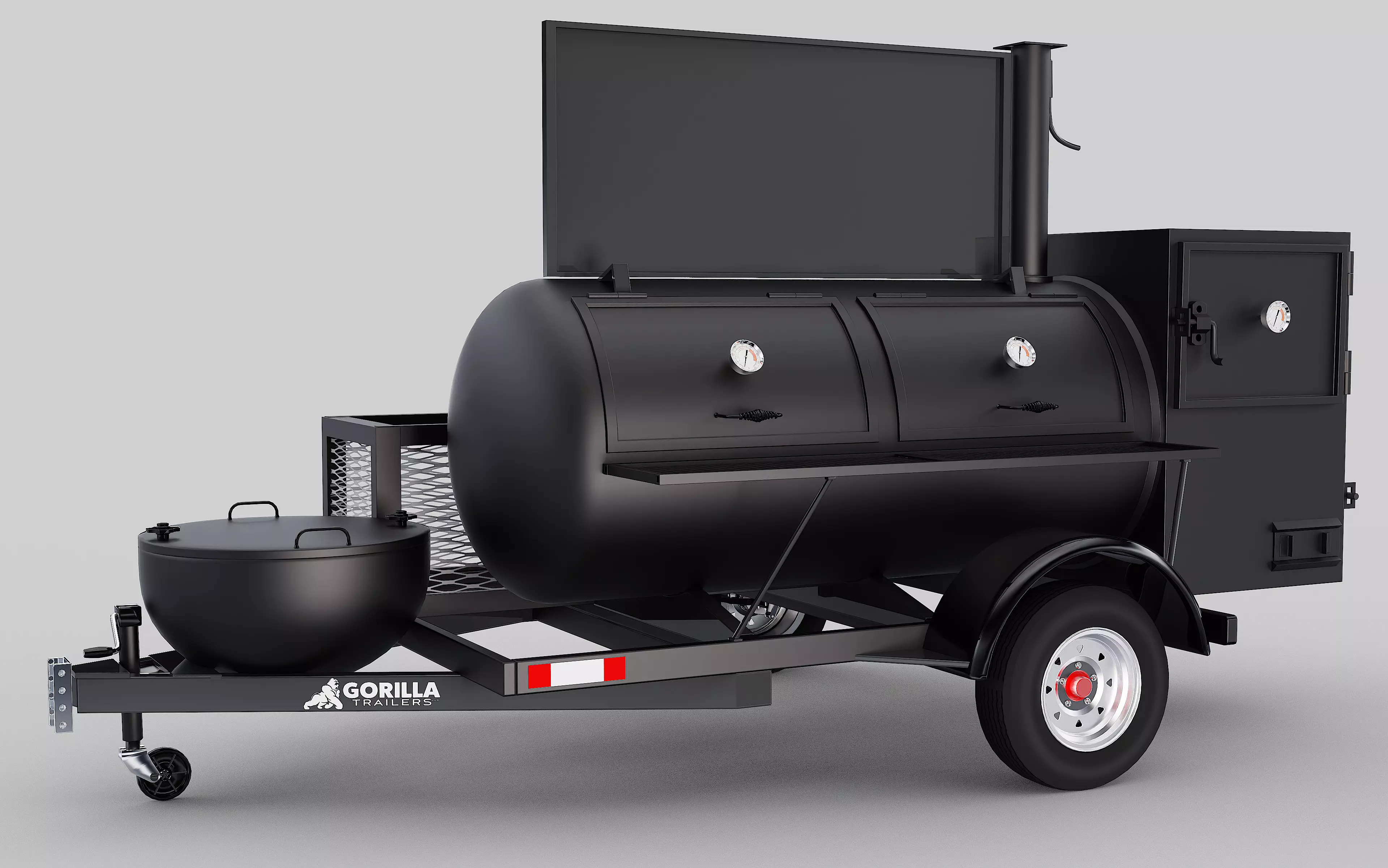 BBQ Smoker Trailer - Gorilla Trailers Low-poly 3D model_0