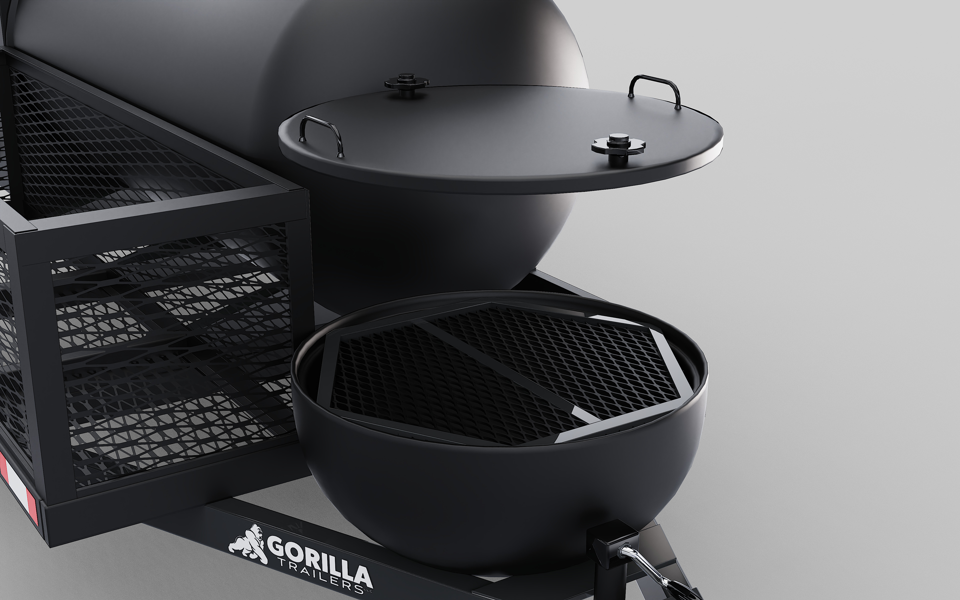 BBQ Smoker Trailer - Gorilla Trailers Low-poly 3D model_8