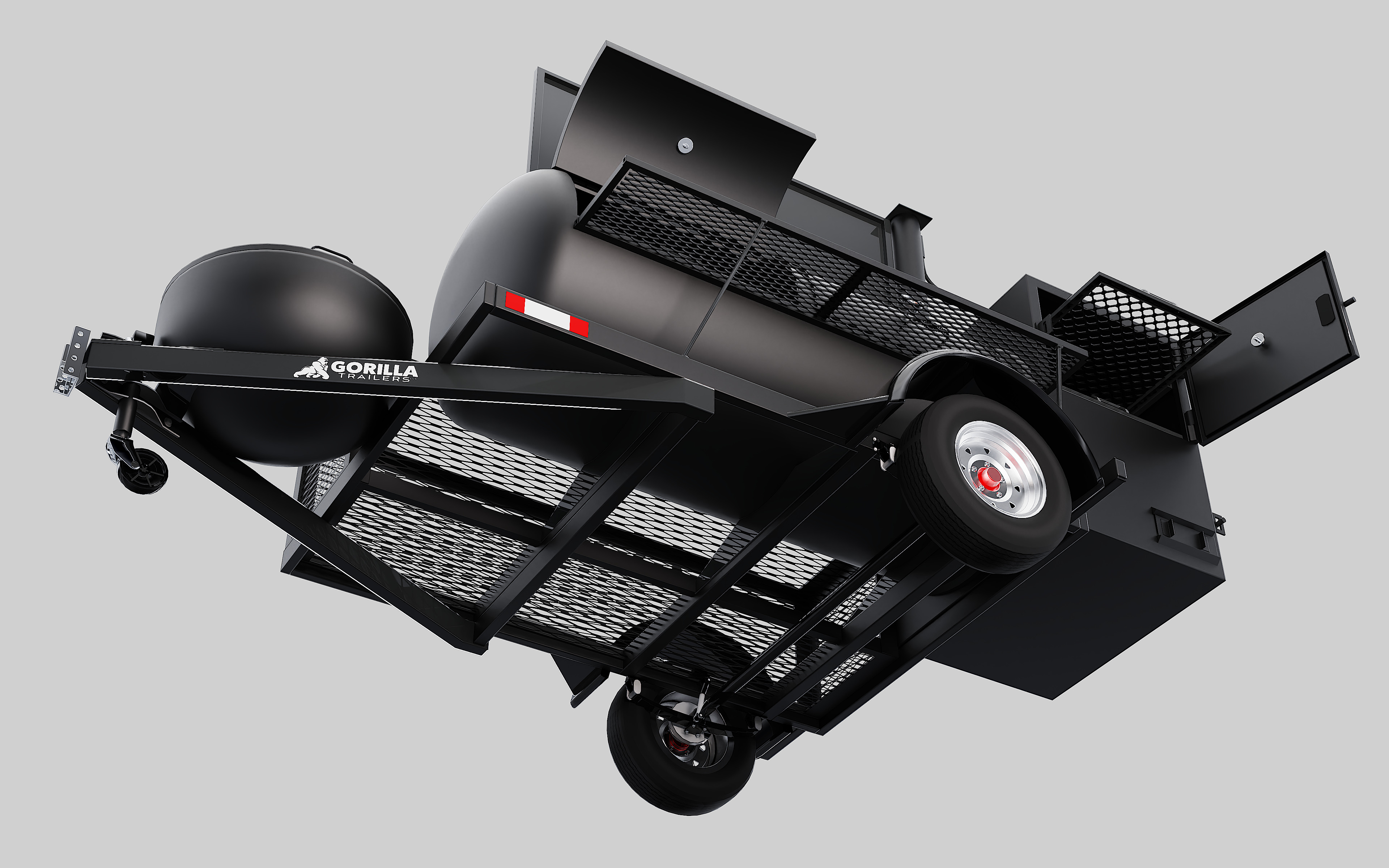 BBQ Smoker Trailer - Gorilla Trailers Low-poly 3D model_6