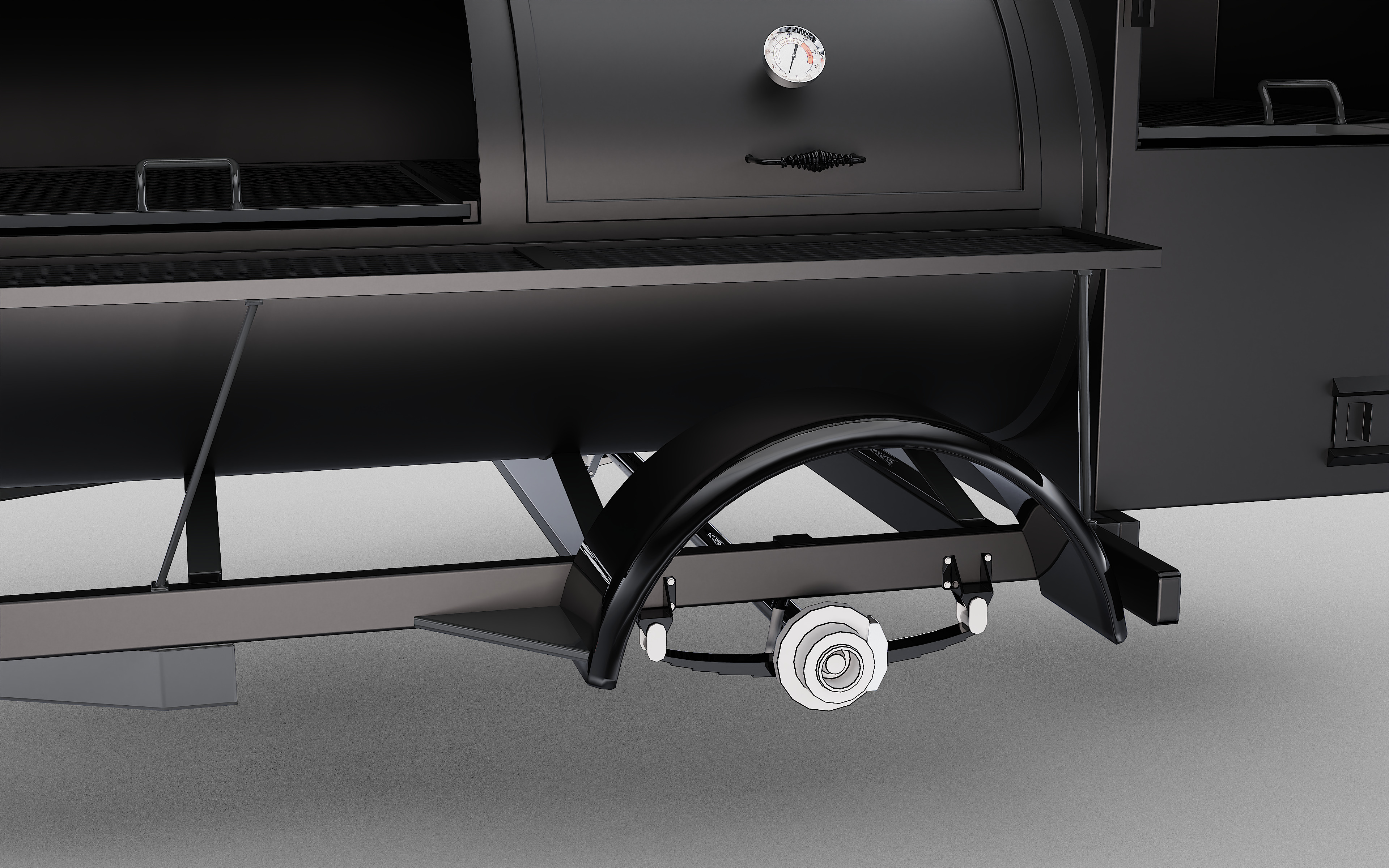 BBQ Smoker Trailer - Gorilla Trailers Low-poly 3D model_9