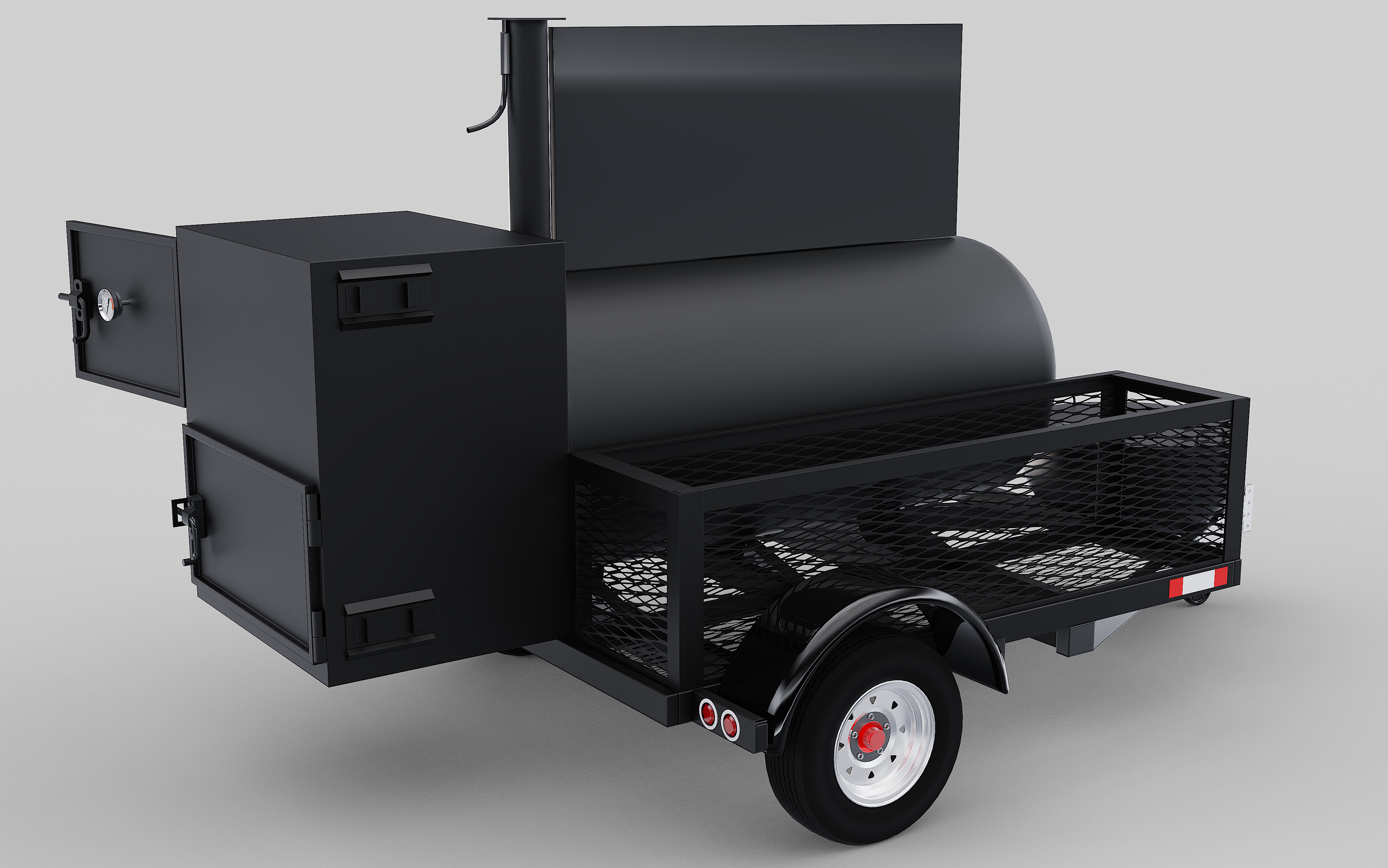 BBQ Smoker Trailer - Gorilla Trailers Low-poly 3D model_4