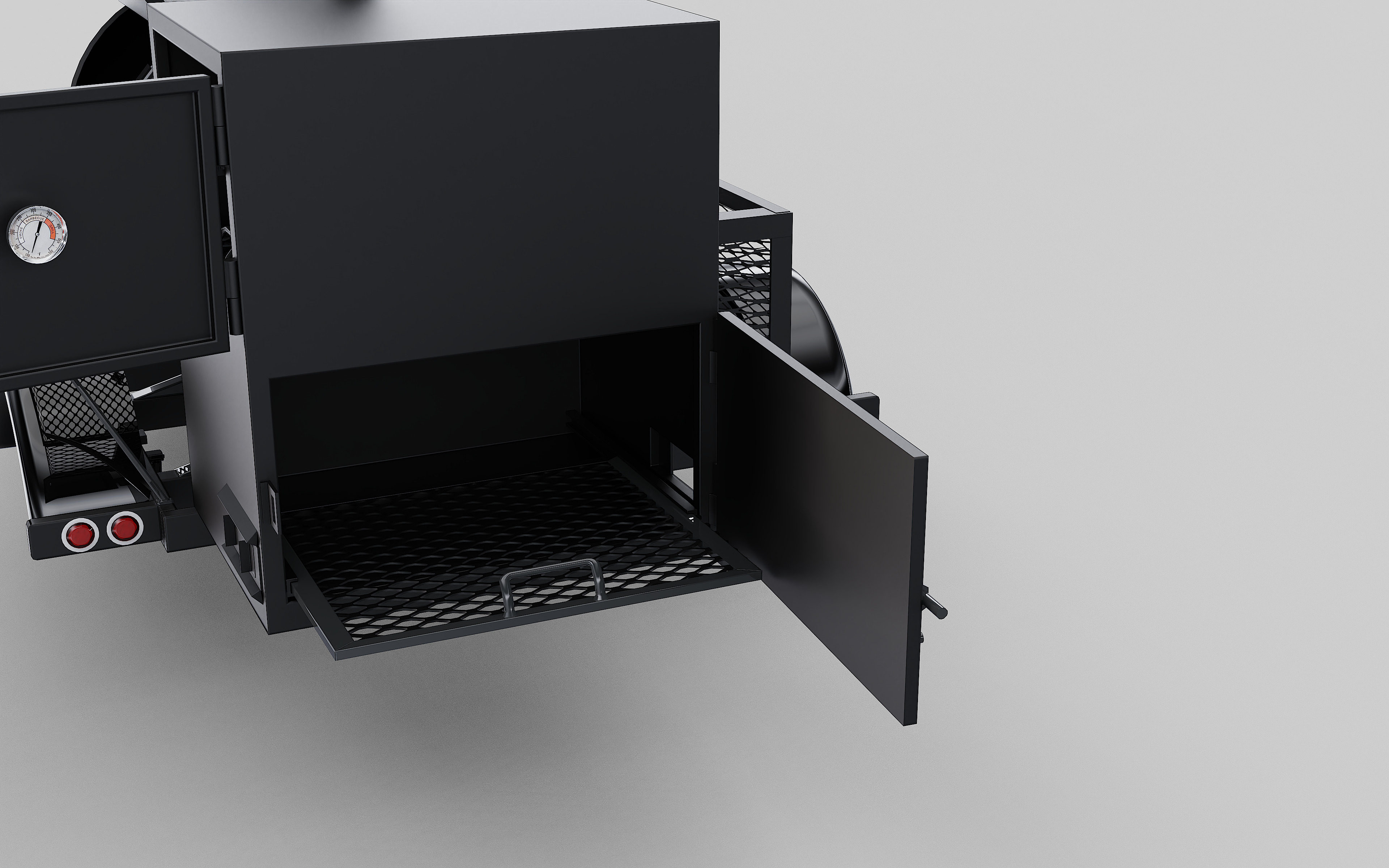 BBQ Smoker Trailer - Gorilla Trailers Low-poly 3D model_10