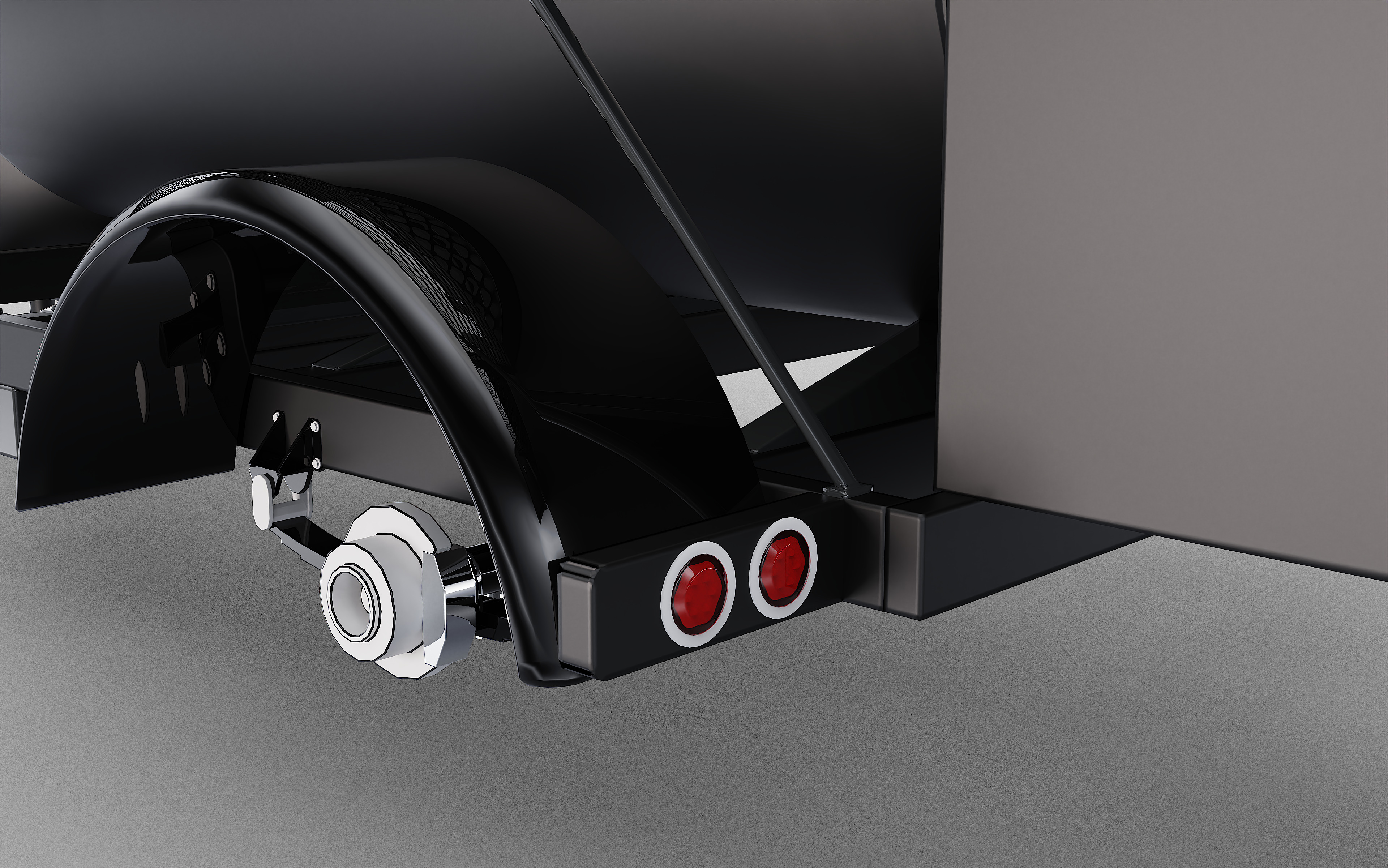 BBQ Smoker Trailer - Gorilla Trailers Low-poly 3D model_11