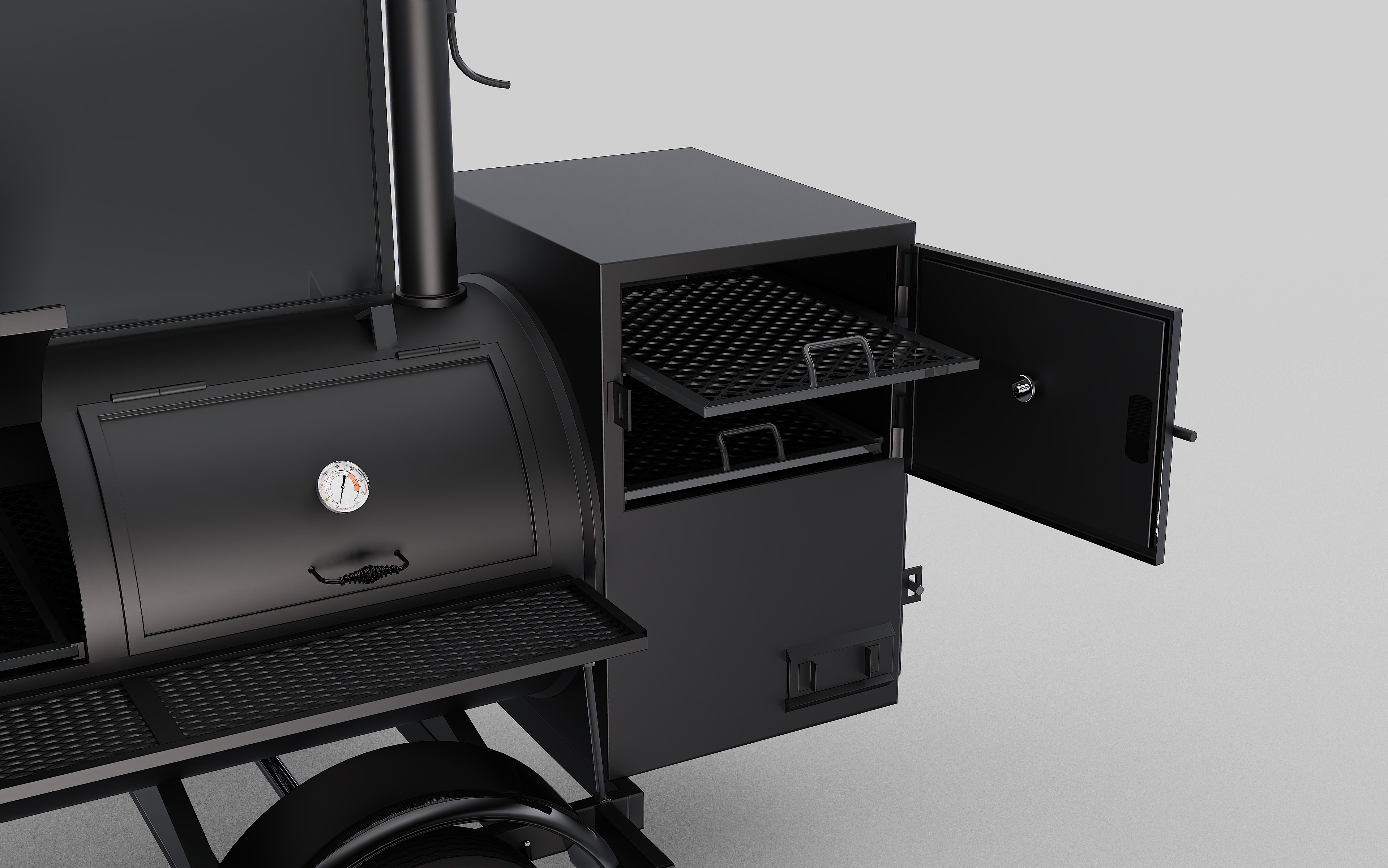 BBQ Smoker Trailer - Gorilla Trailers Low-poly 3D model_3