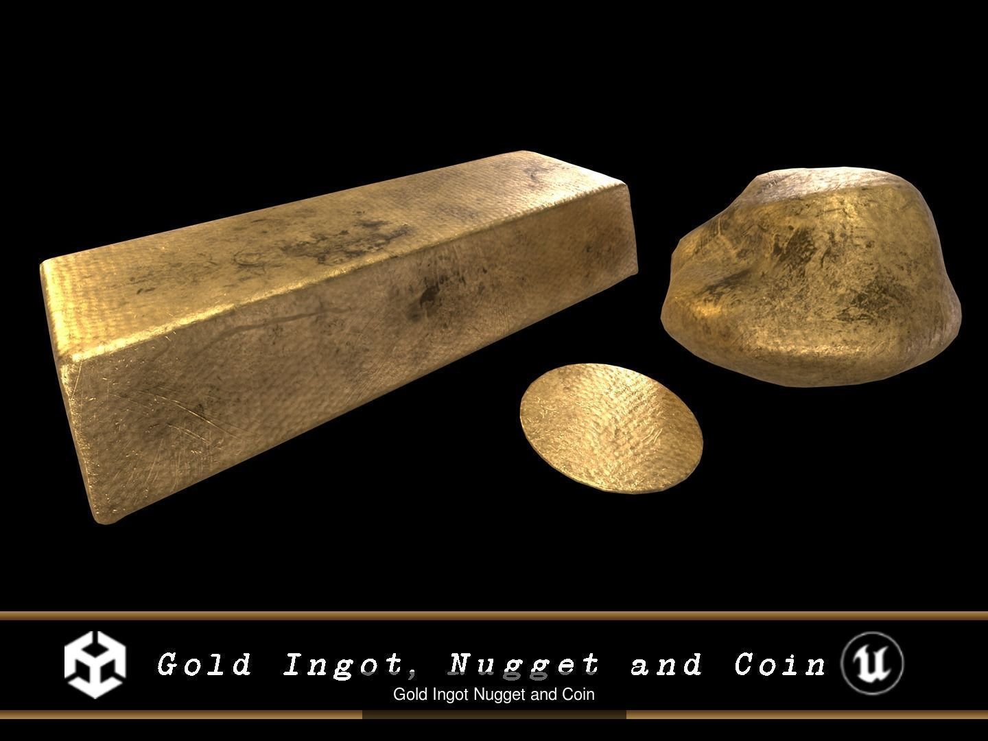 Gold and Coins Currency Pack 3D Model Collection_5