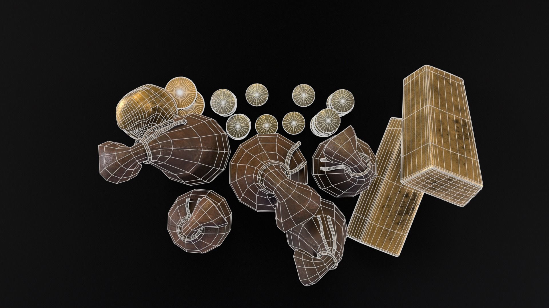 Gold and Coins Currency Pack 3D Model Collection_9