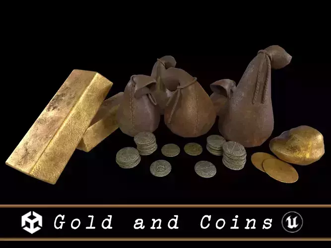 Gold and Coins Currency Pack 3D Model Collection Gold and Coins Currency Pack 3D Model Collection