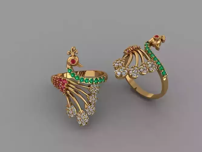 A BEAUTIFULL PEACOCK RING FOR GIRLS