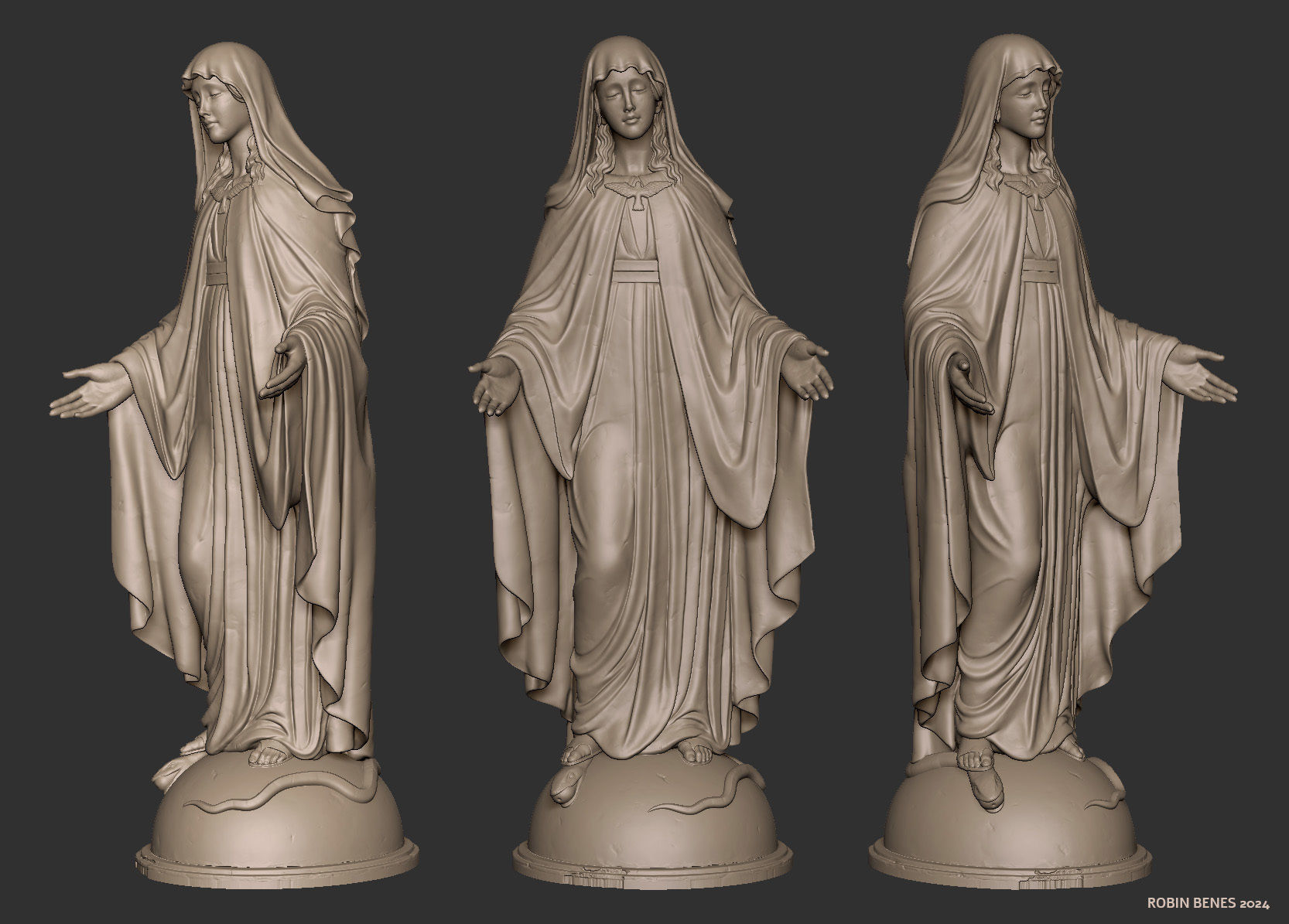 Saint Mary 3D print model_1