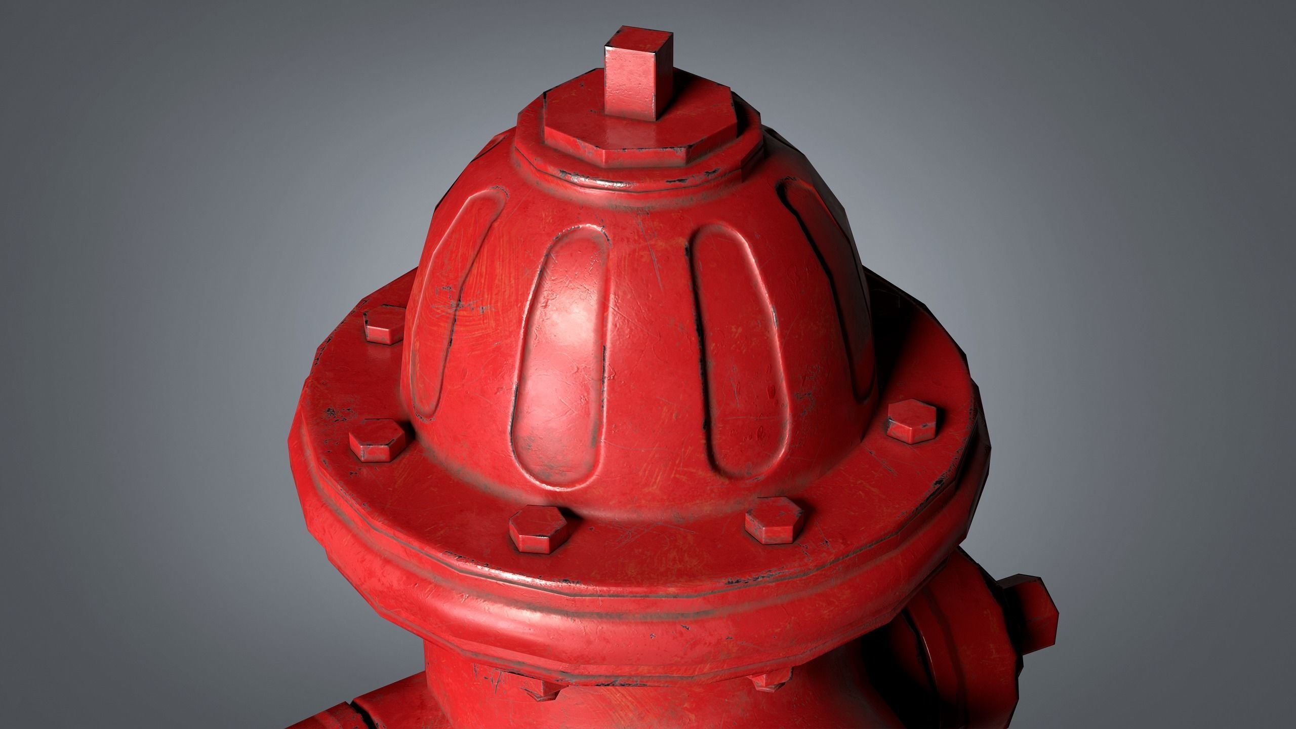 Fire Hydrant Low-poly 3D model_6