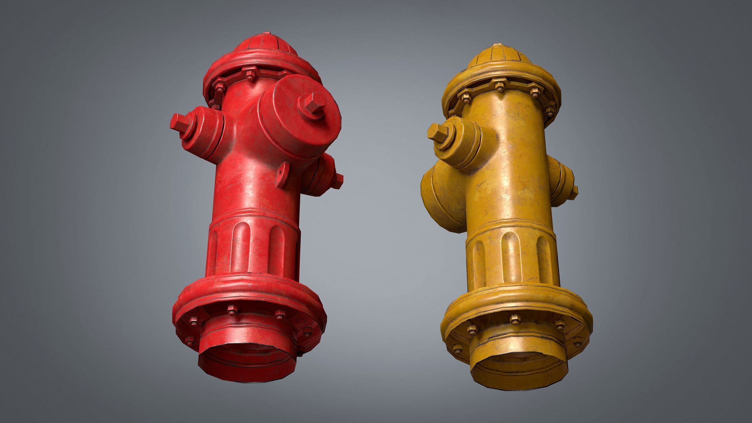 Fire Hydrant Low-poly 3D model_3