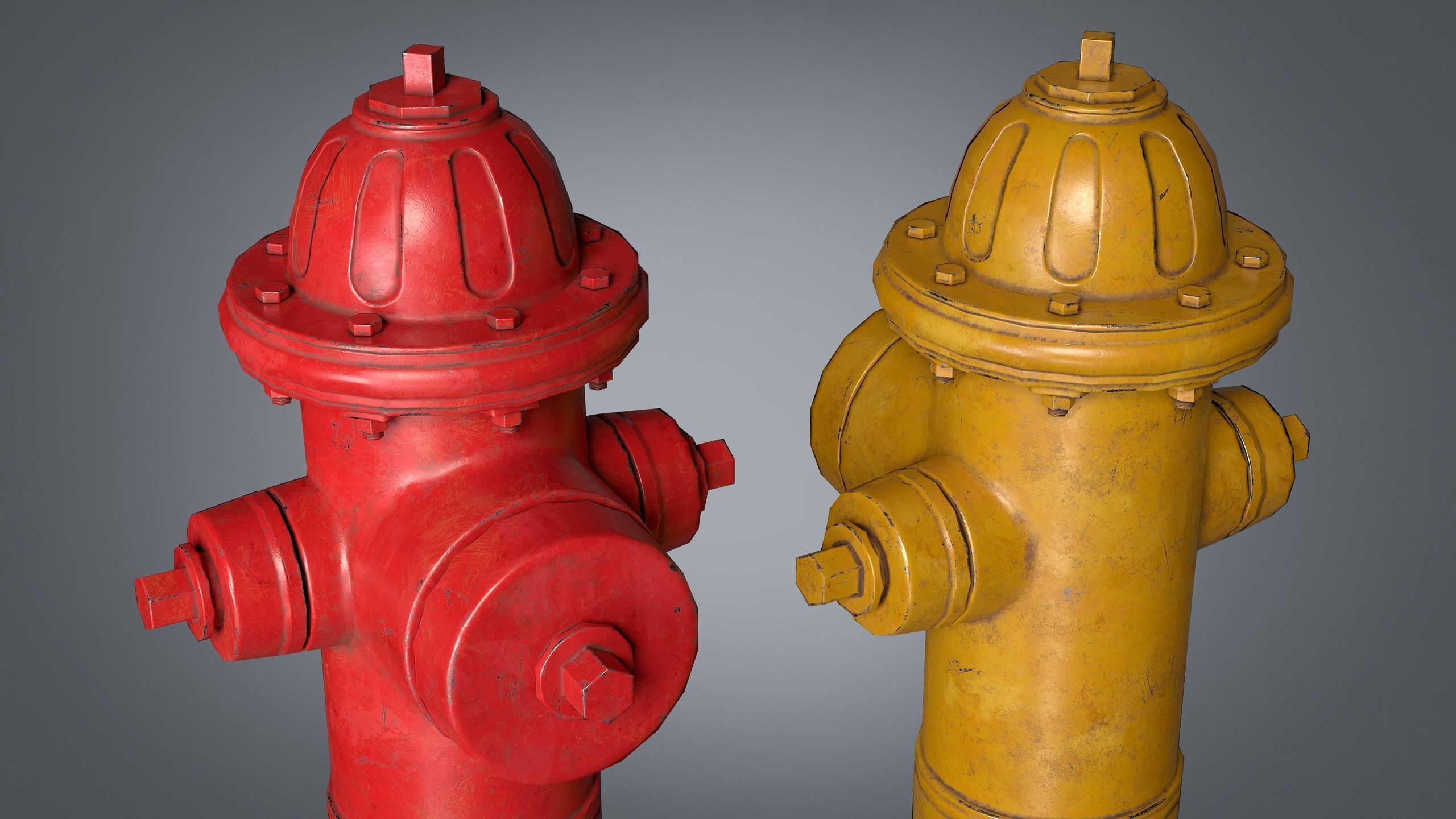 Fire Hydrant Low-poly 3D model_4