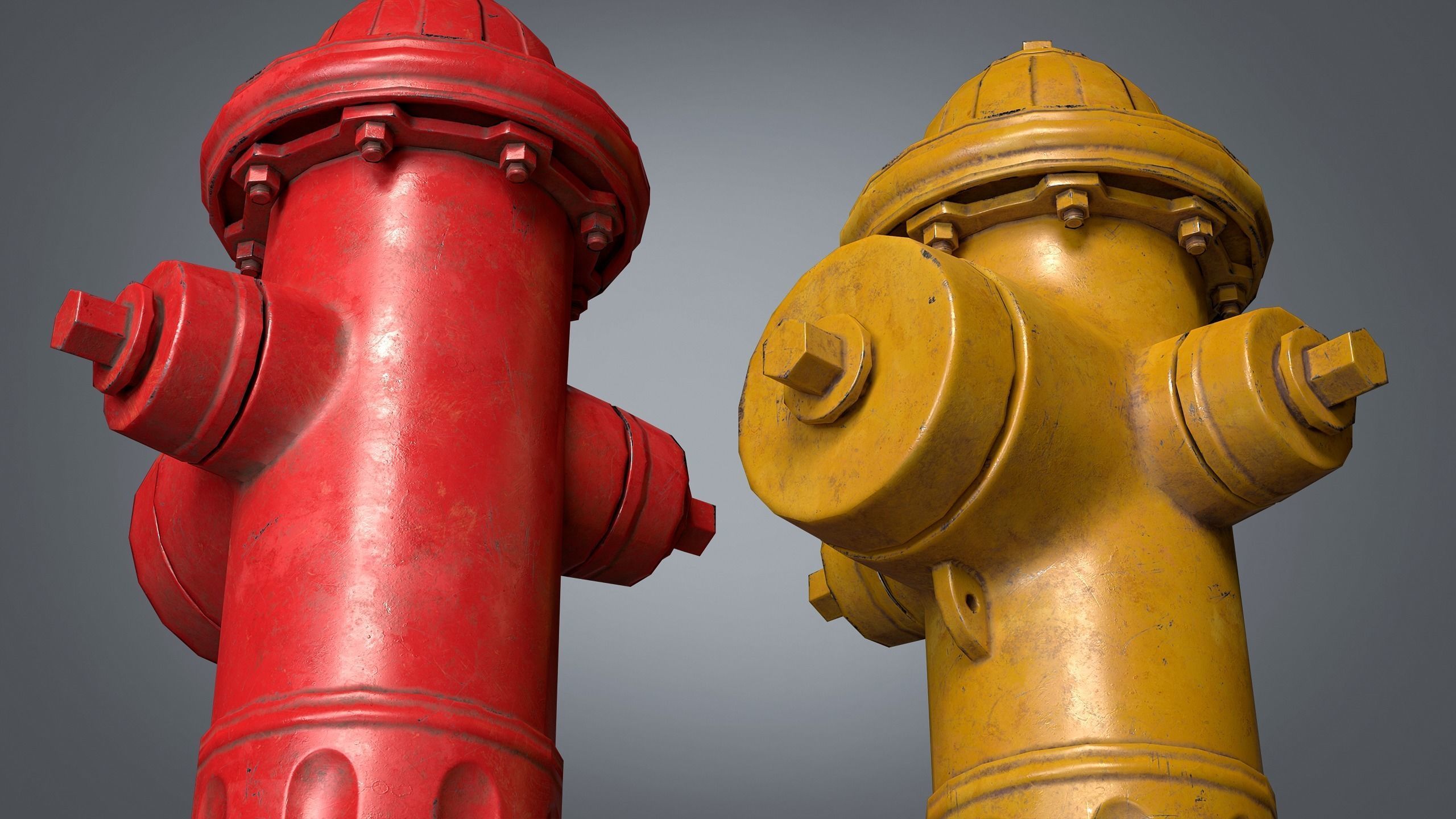 Fire Hydrant Low-poly 3D model_5