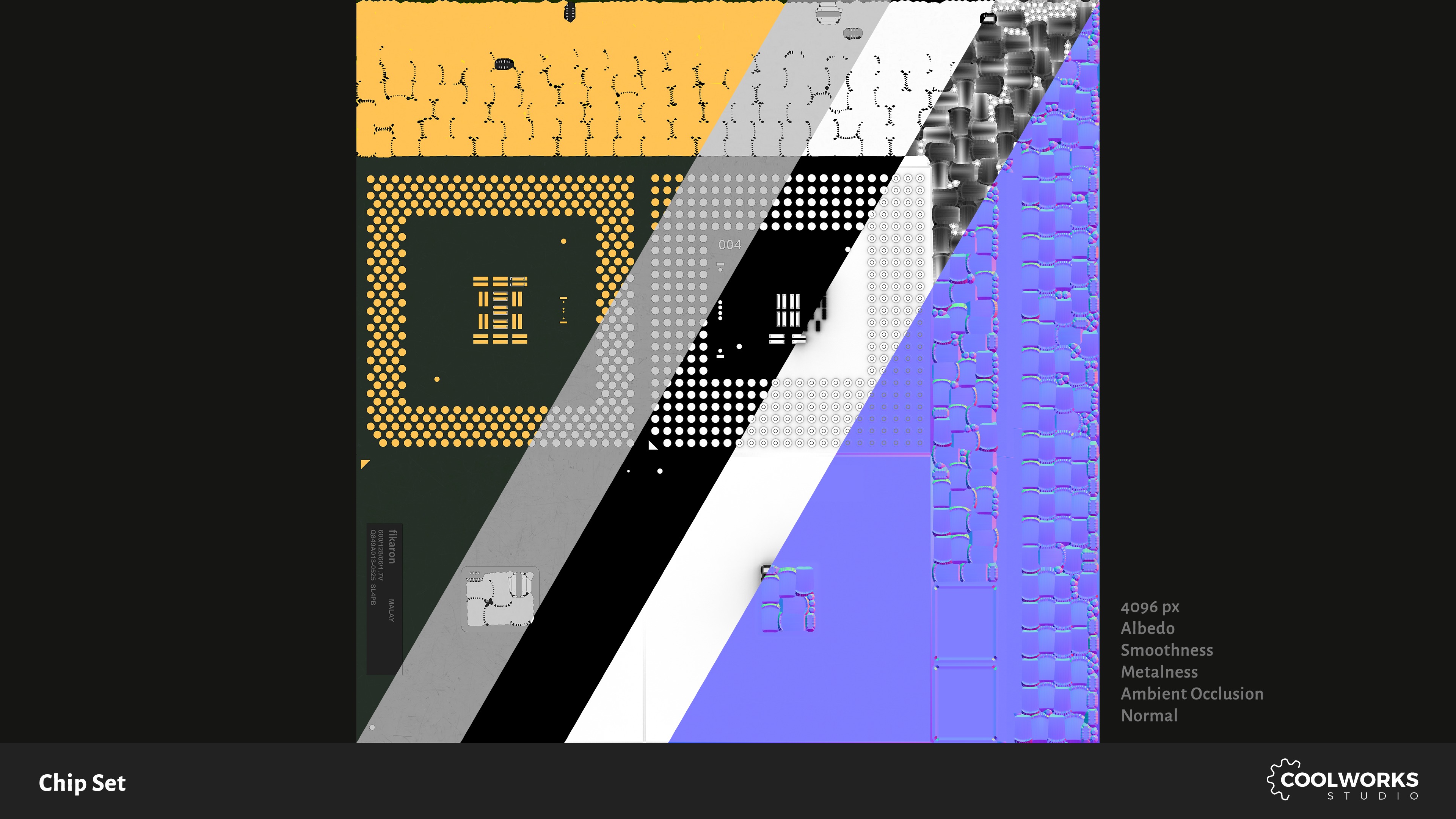 Chip Set Low-poly 3D model_15