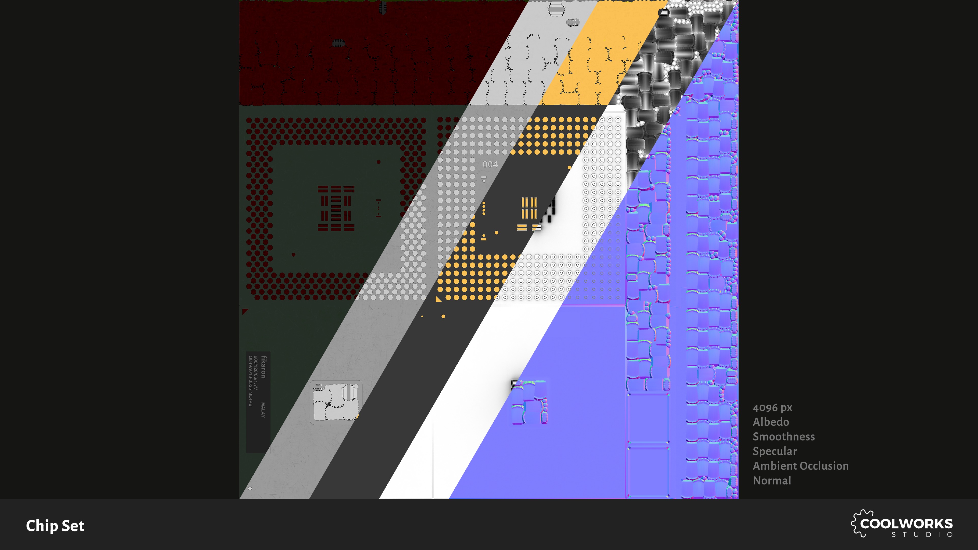 Chip Set Low-poly 3D model_14