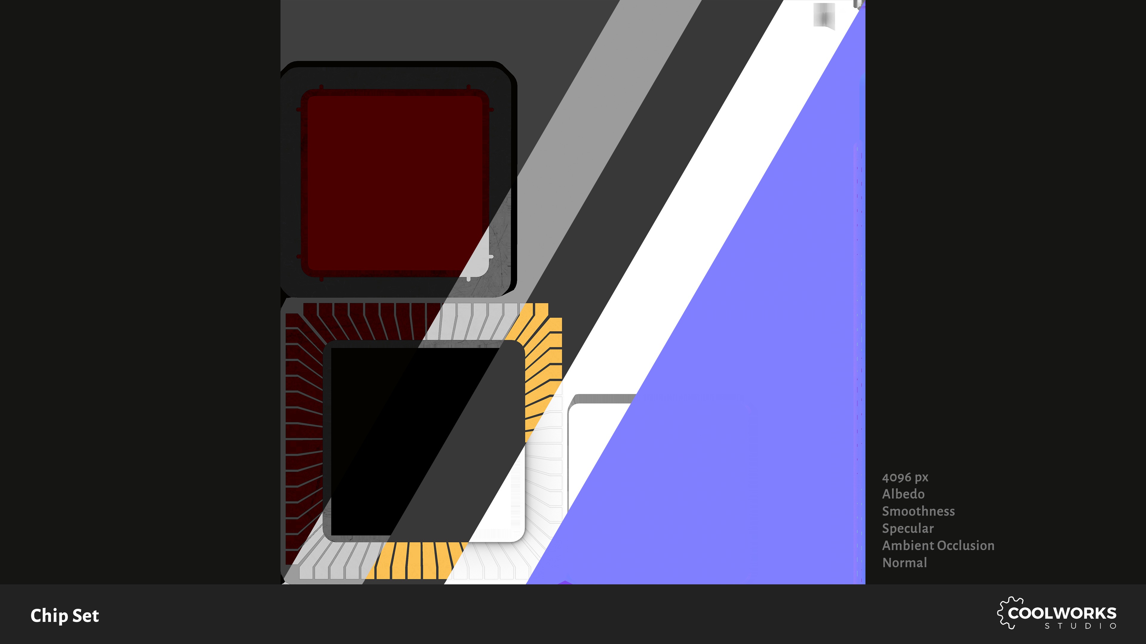 Chip Set Low-poly 3D model_18