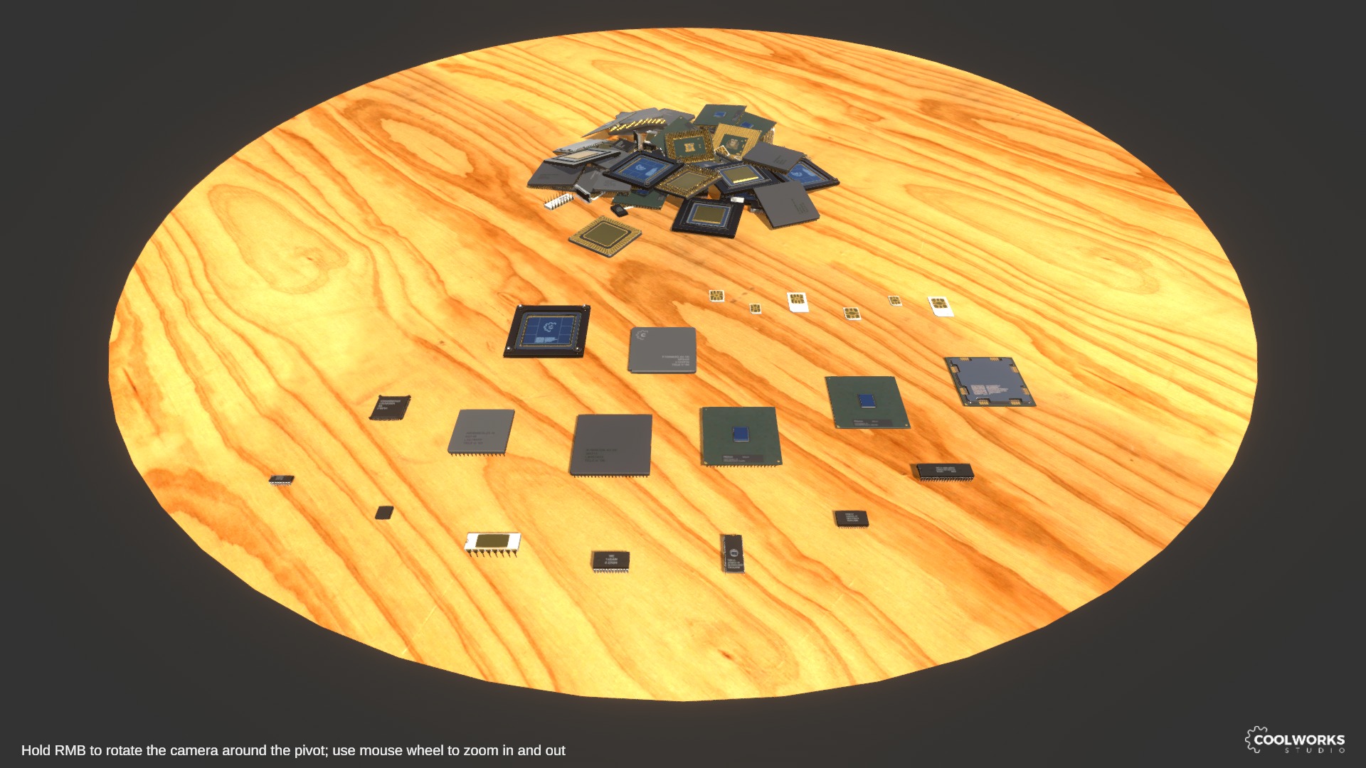 Chip Set Low-poly 3D model_7