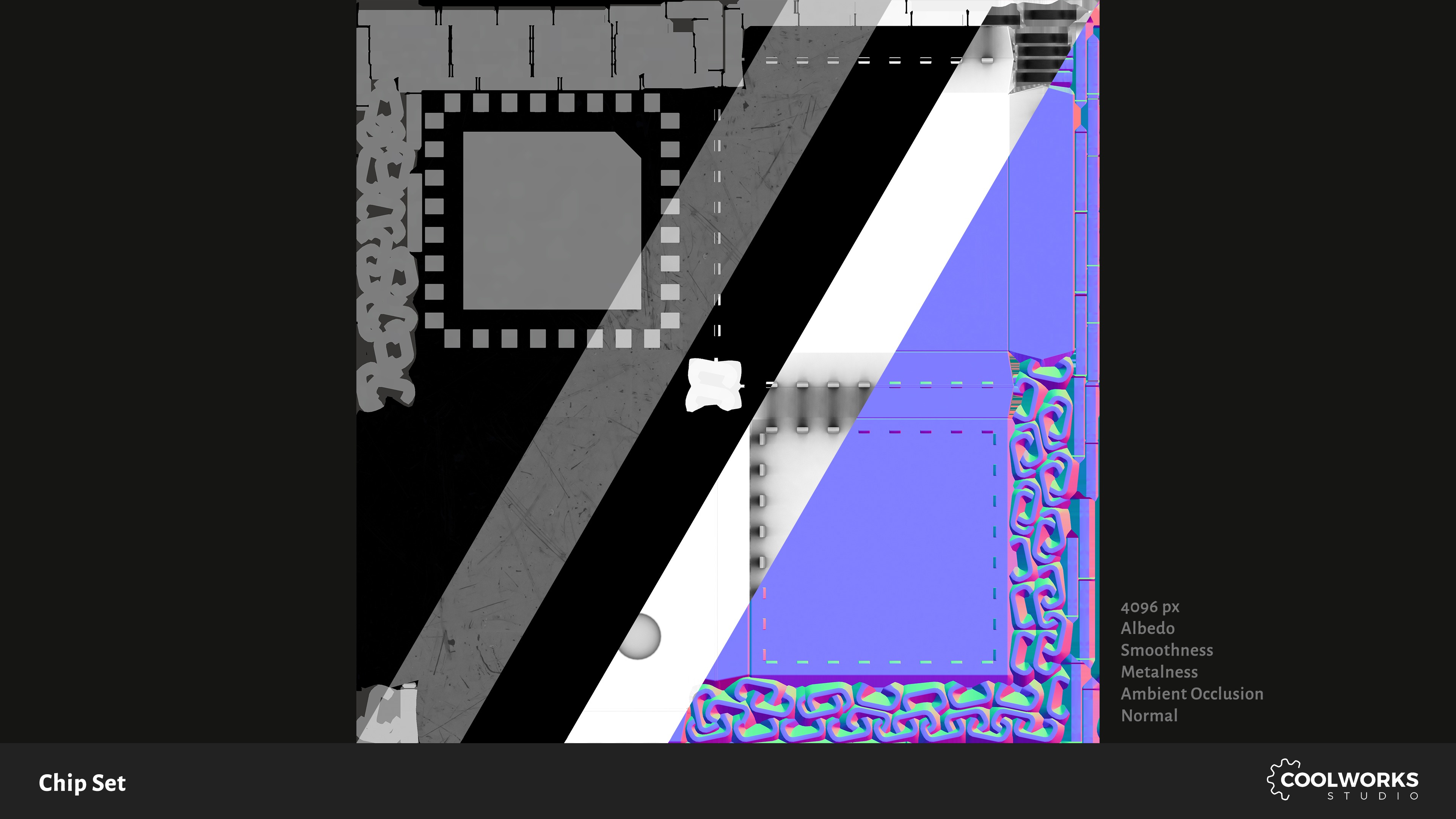 Chip Set Low-poly 3D model_31