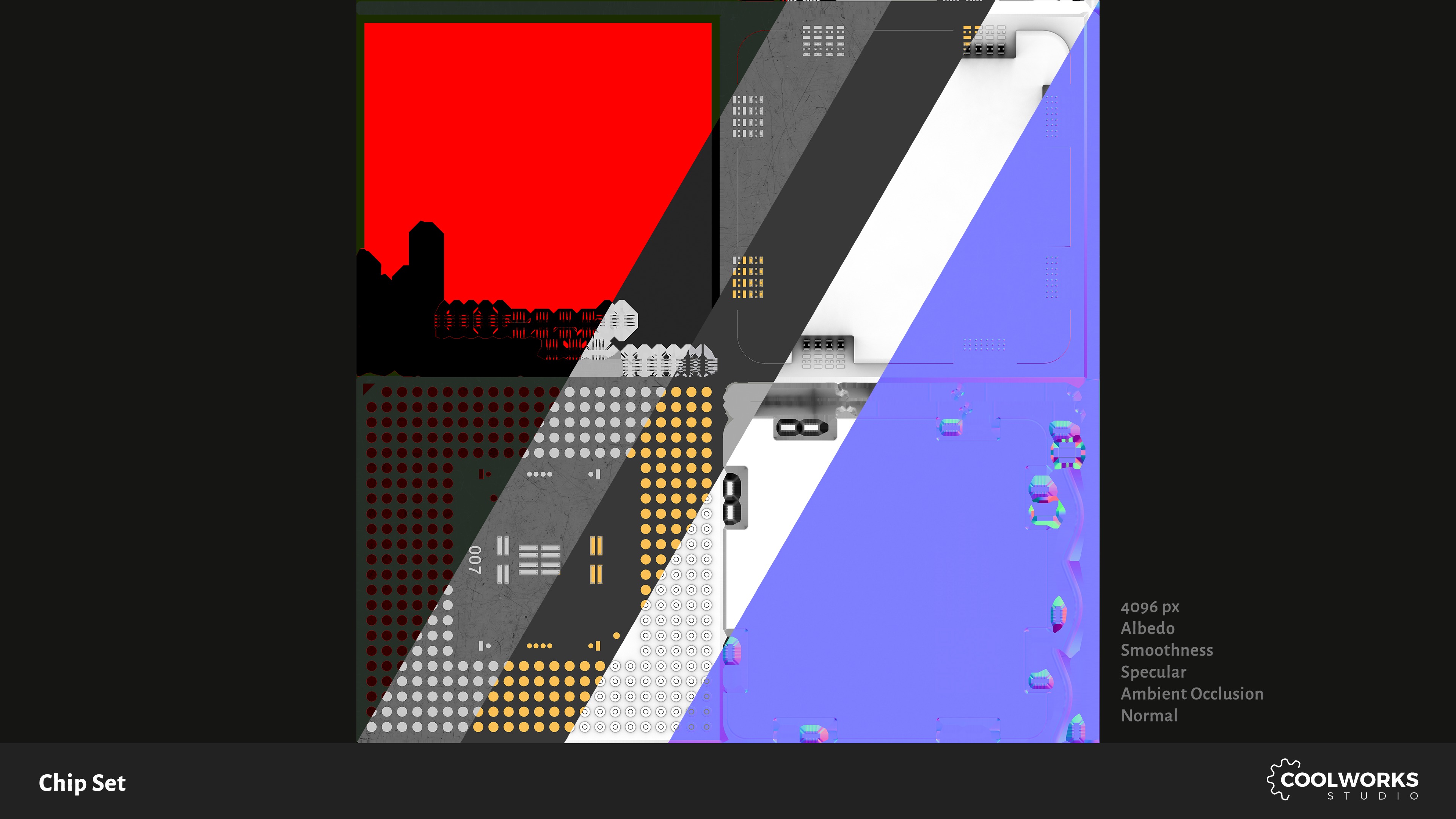 Chip Set Low-poly 3D model_16